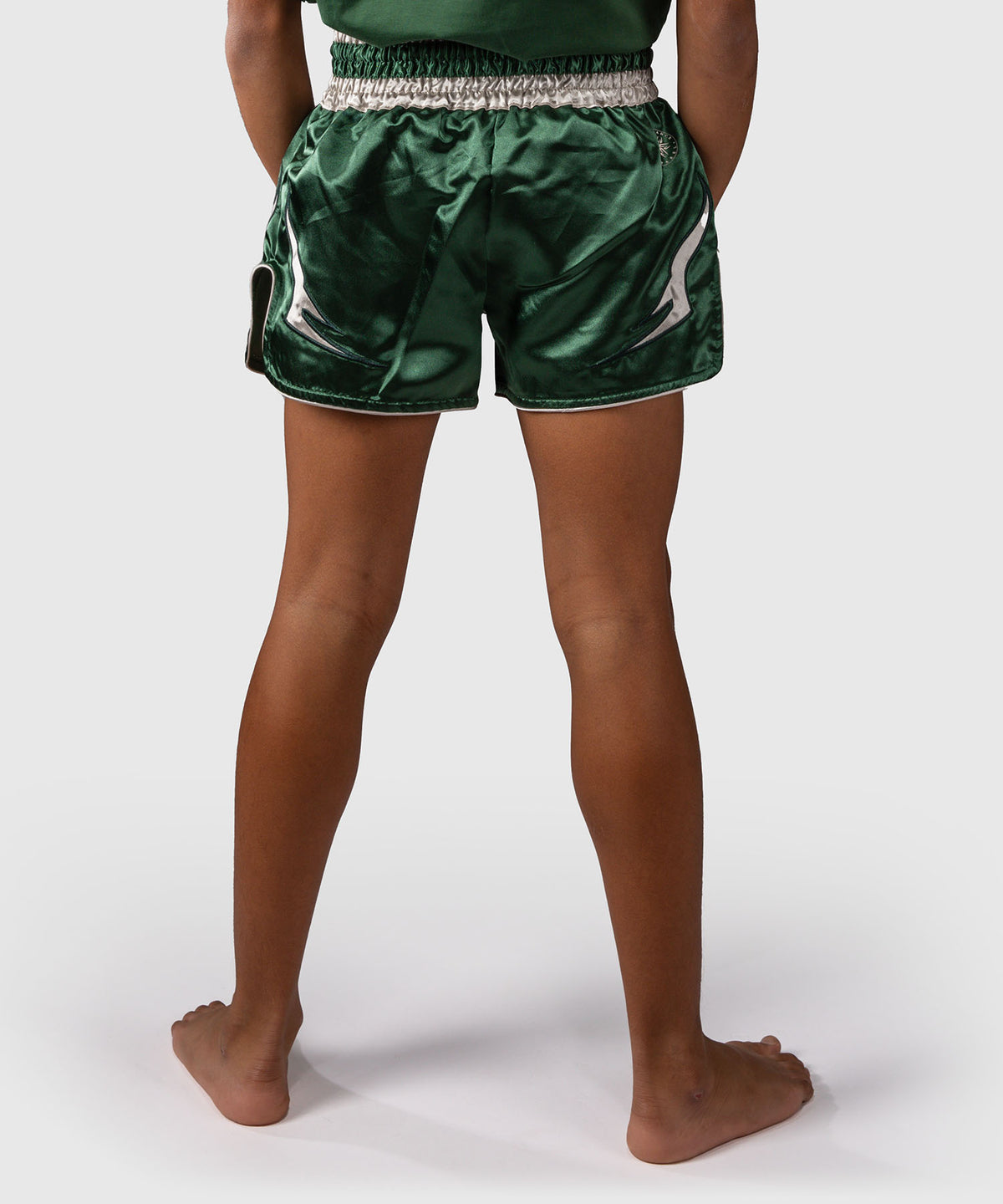 Short de Muay Thaï Venum Inferno – Vert Forêt/ Blanc Cassé