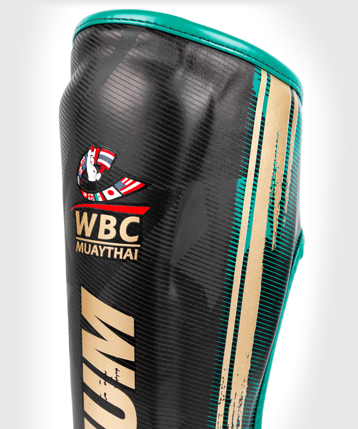Protège-tibias Venum WBC Muay Thai - Noir/Vert