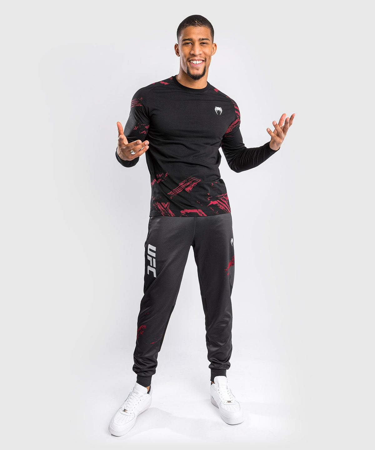 T-Shirt UFC Venum Authentic Fight Week 2.0 - Manches Longues - Noir/Rouge
