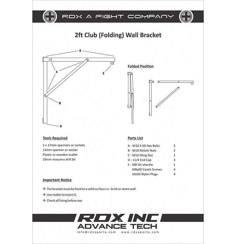 RDX Sports Klappbare Boxsackhalterung – Schwarz