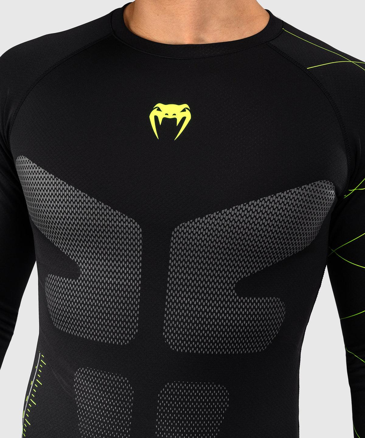 Venum Training Camp 4.0 Langarm Rashguard - Schwarz/Neongrün