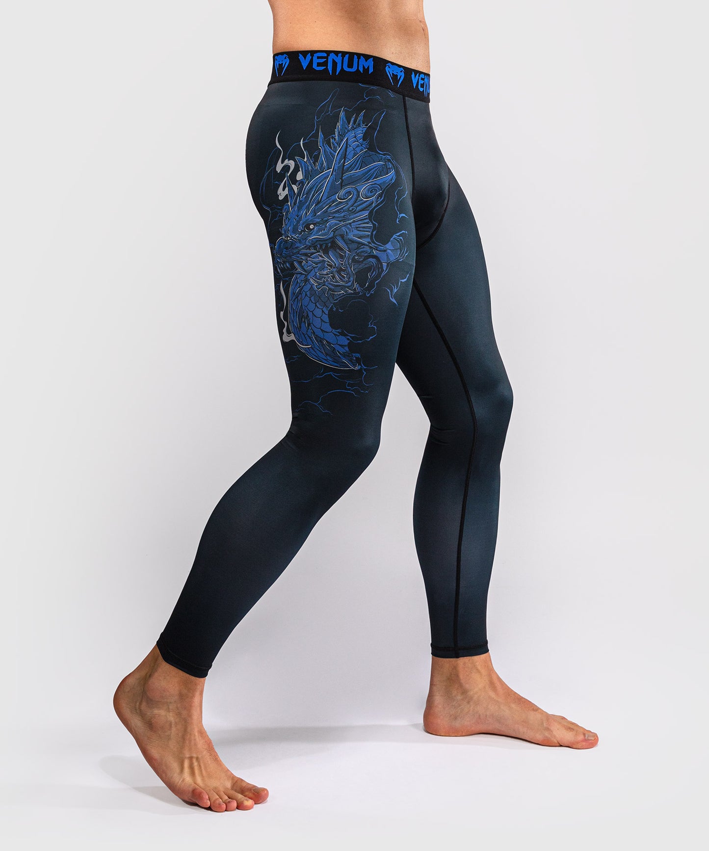 Pantalon de compression Venum Thunder Dragon – Noir/Bleu Royal