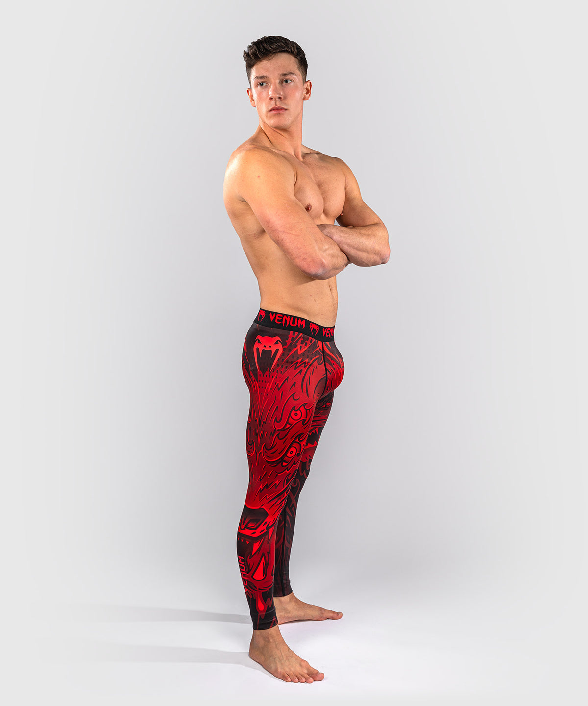 Pantalon de compression Venum Wolf Atak – Noir/Rouge