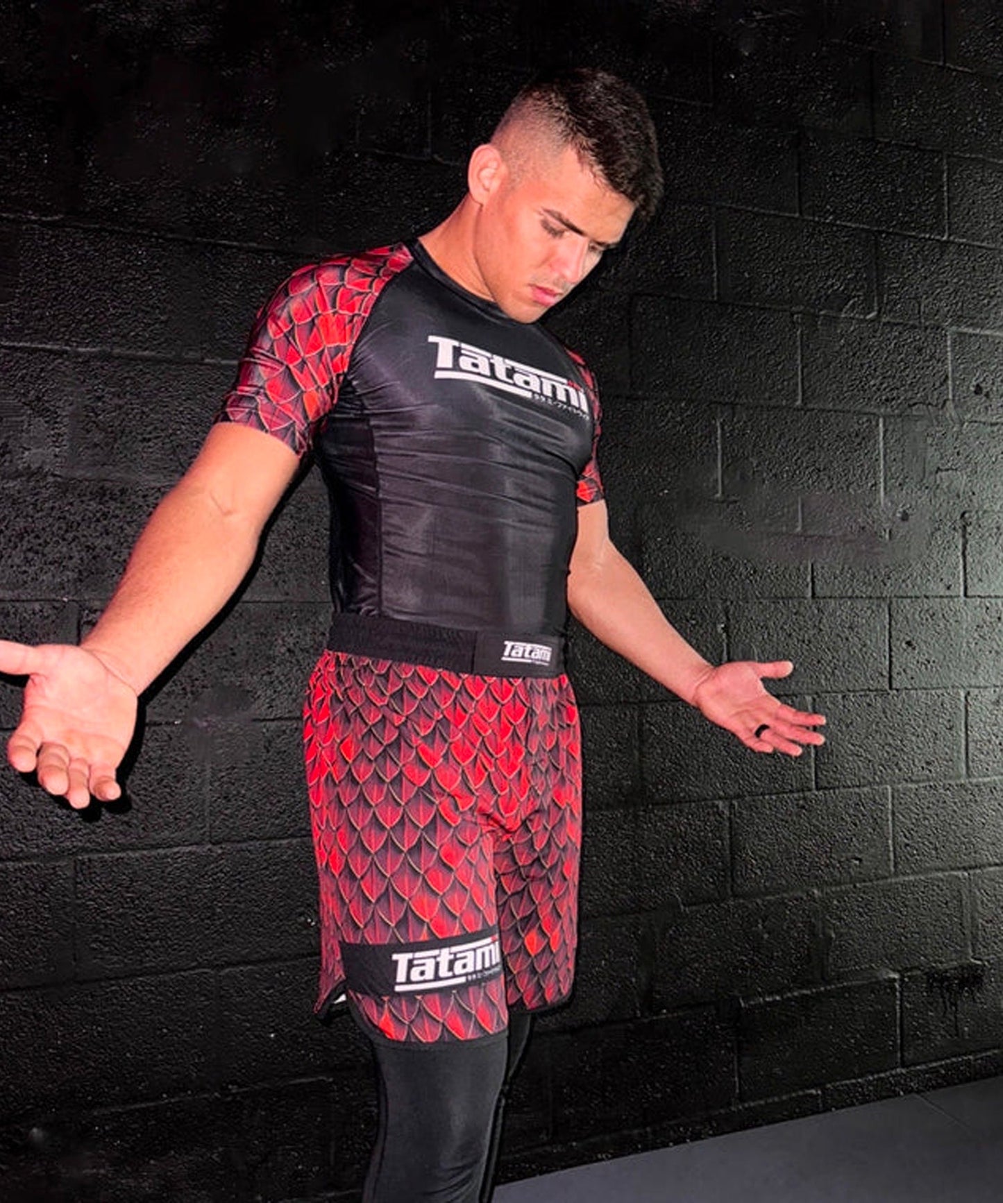 Tatami Fightwear Recharge Dragon Rashguard Manga Corta – Negro/Rojo