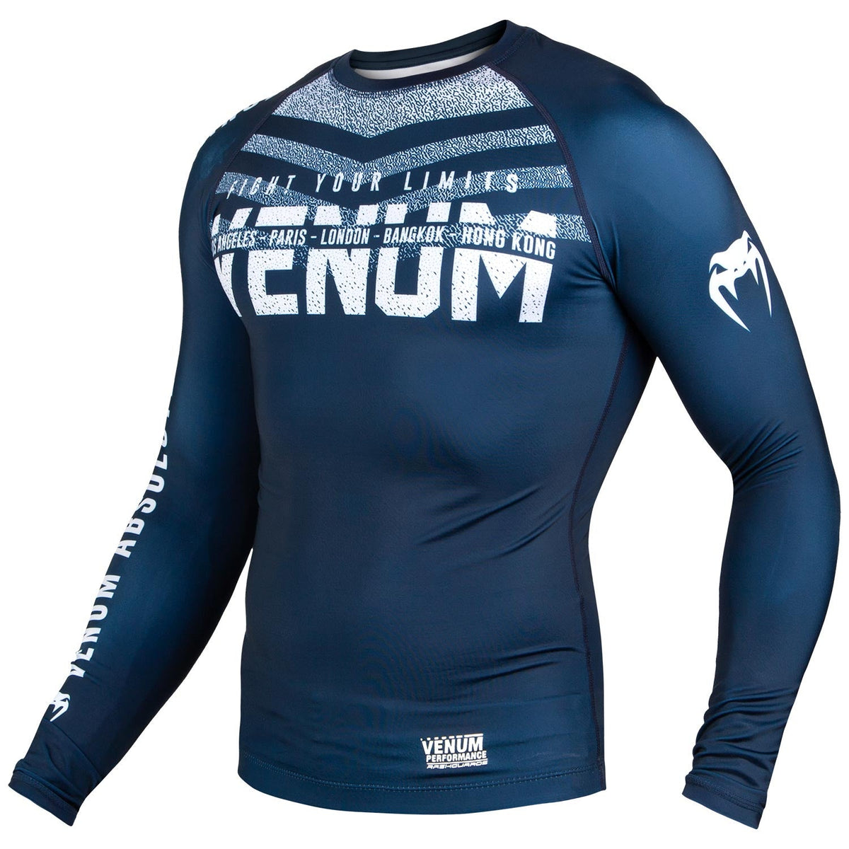 Rashguard Venum Signature - Manches longues - Bleu Marine/Blanc