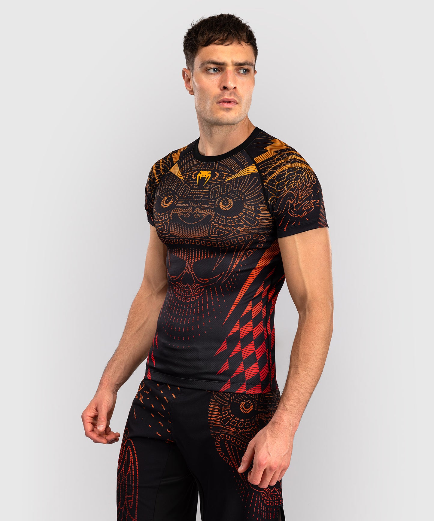 Venum Quetzal Fury Kurzarm Rashguard - Schwarz/Fury Rot/Tangerine