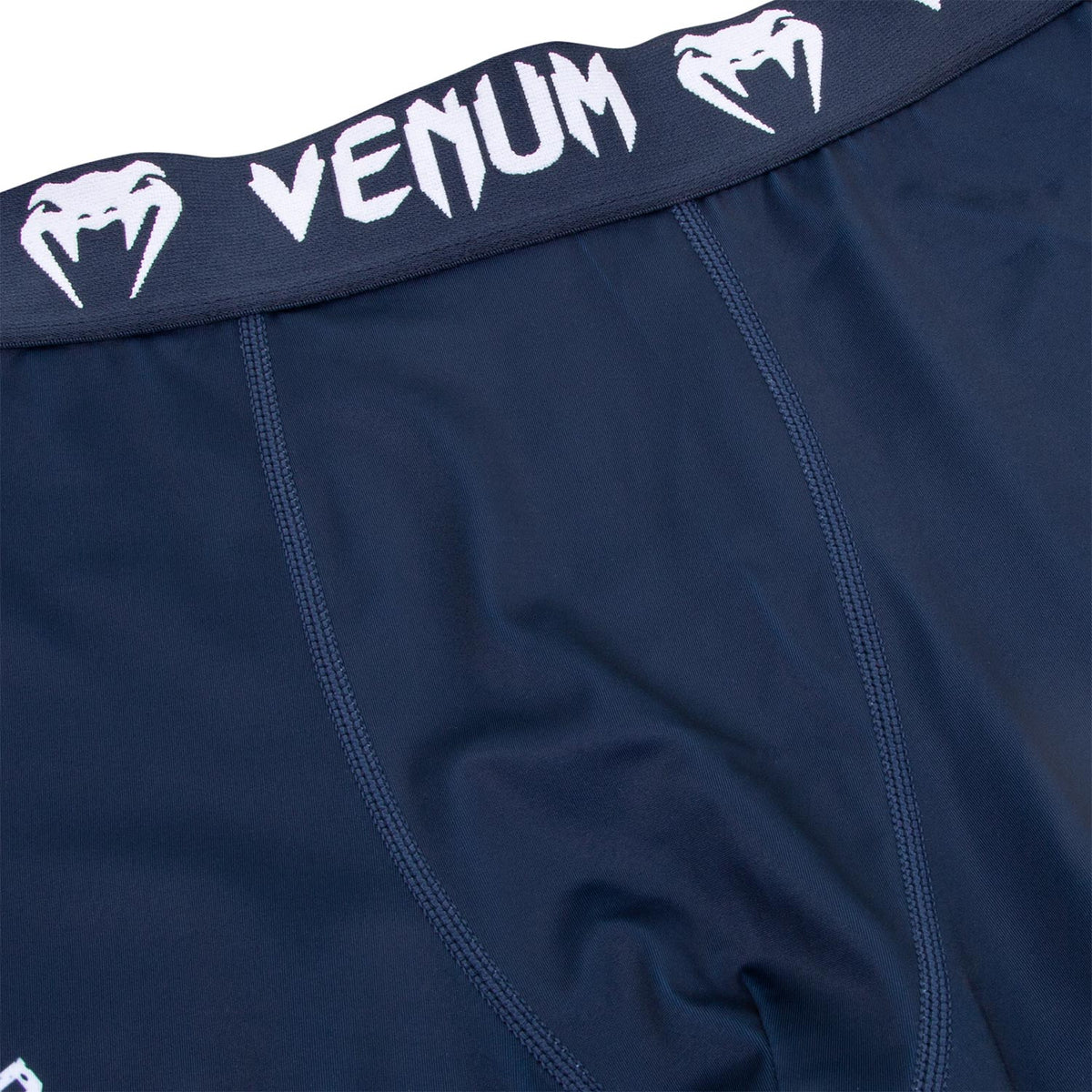 Venum Signature Compression Tights - Navy Blue/White