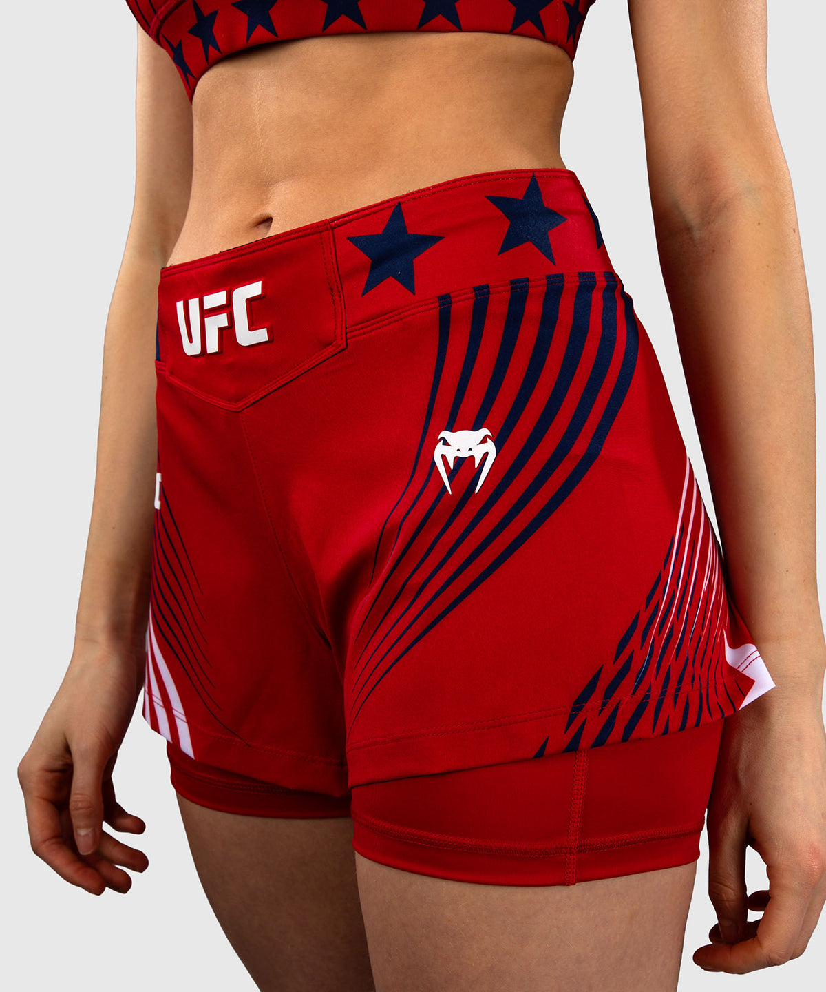 Official UFC Freedom 250 by Venum Authentic Fight Night Pantaloncini da combattimento da donna - Rosso