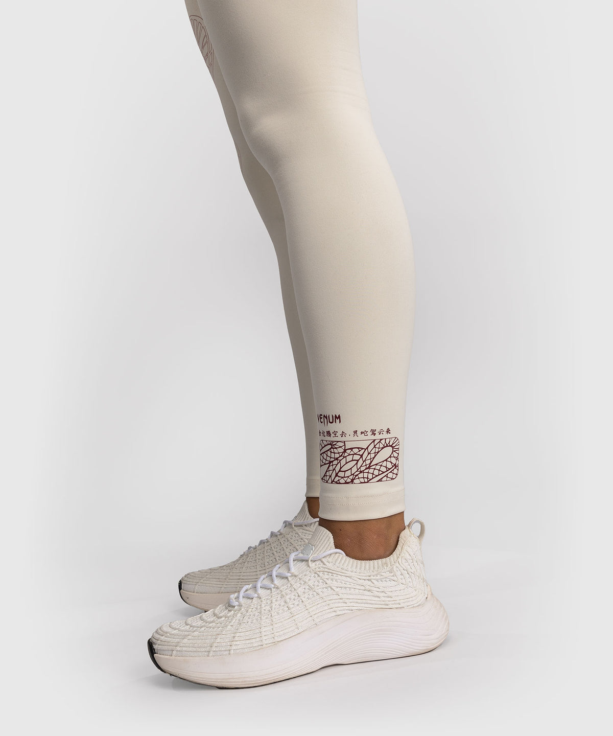 Venum Serpenti Damen Leggings – Elfenbein/Burgunder