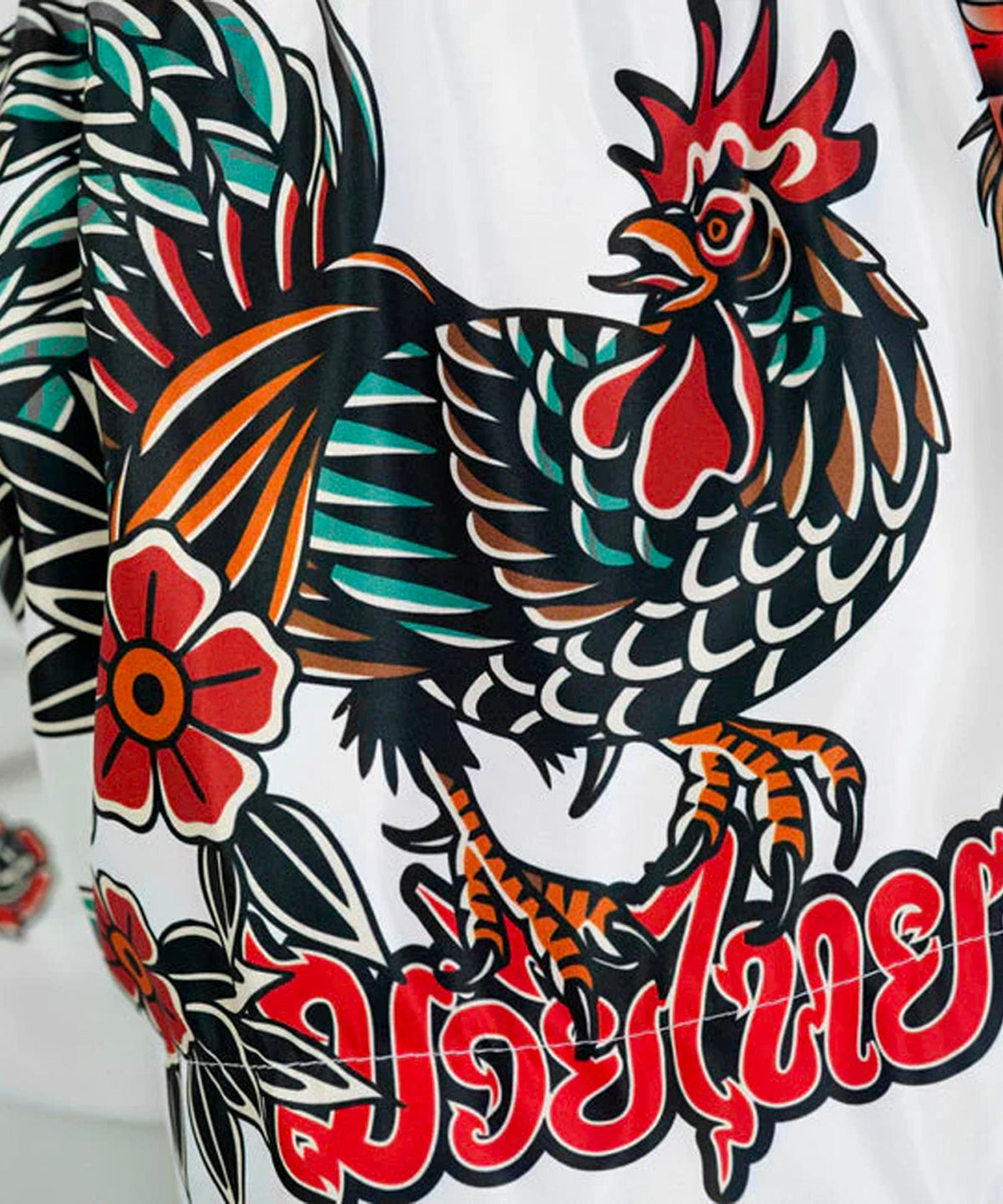 Short de Muay Thai Tuff Origin Of Thai Rooster - Blanc
