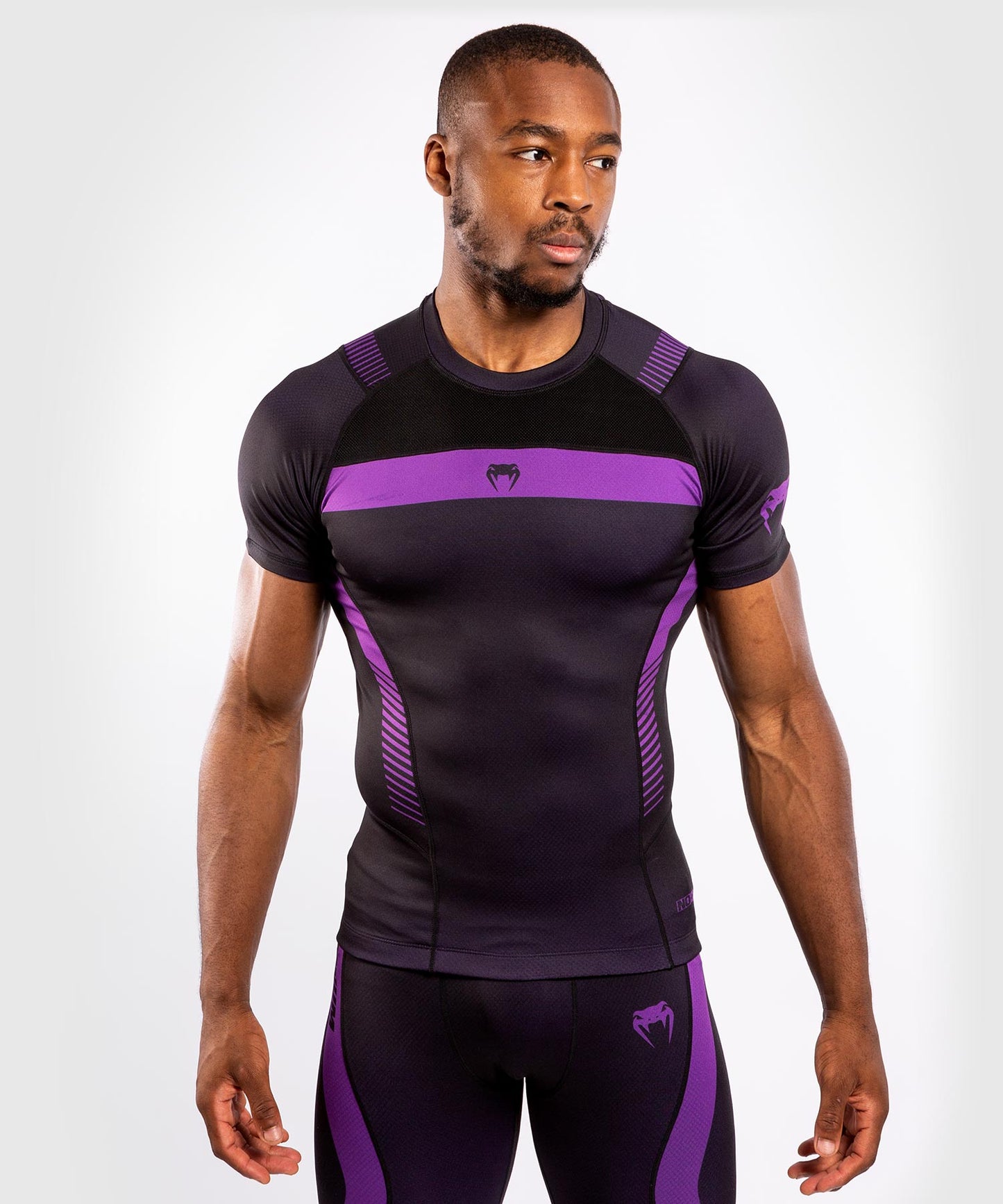 T-shirt de Compression Venum NoGi 3.0 - Manches Courtes - Noir/Violet