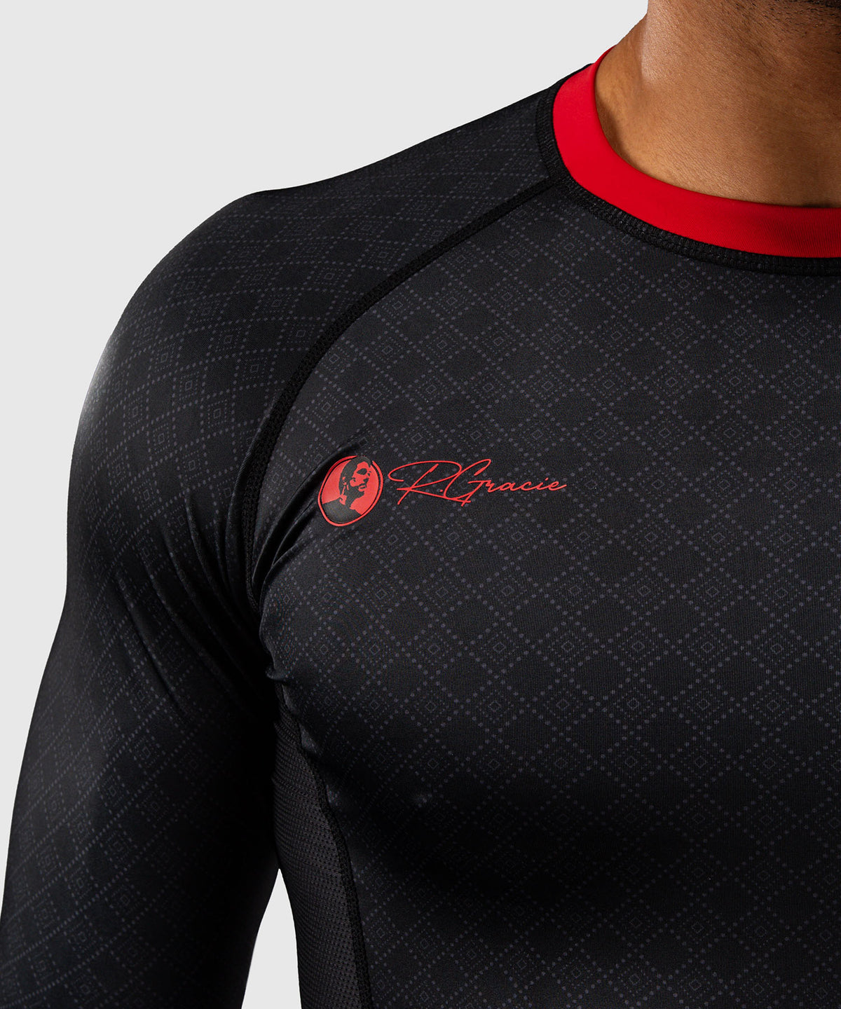 Venum x Roger Gracie Signature Rashguard a Maniche Lunghe - Nero/Rosso