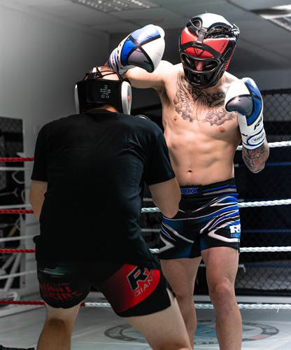 Casque de Boxe RDX grille Sports Zero impact - Noir/Rouge