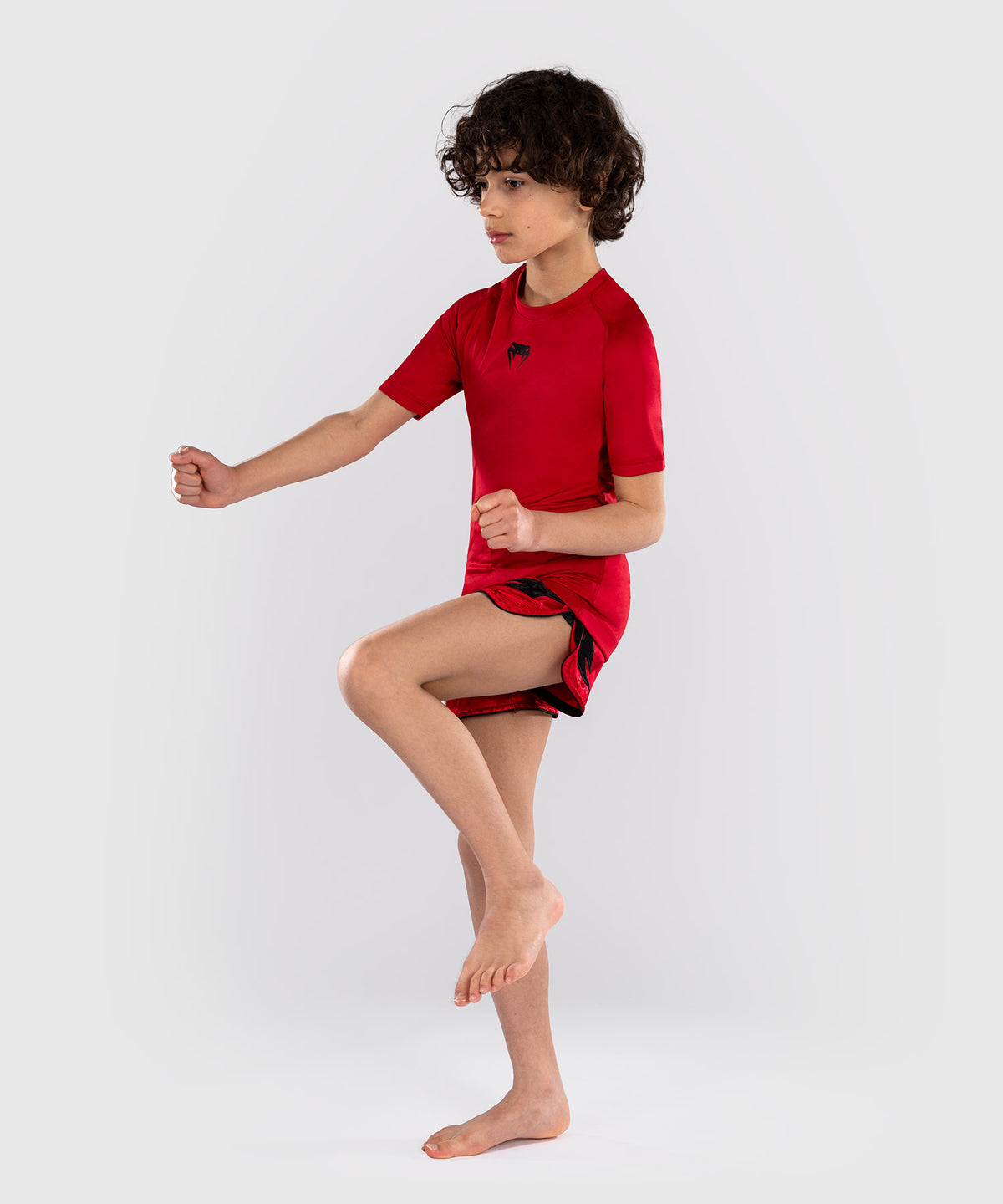 Venum Contender Kids Rashguards Short Sleeves - Cherry Red