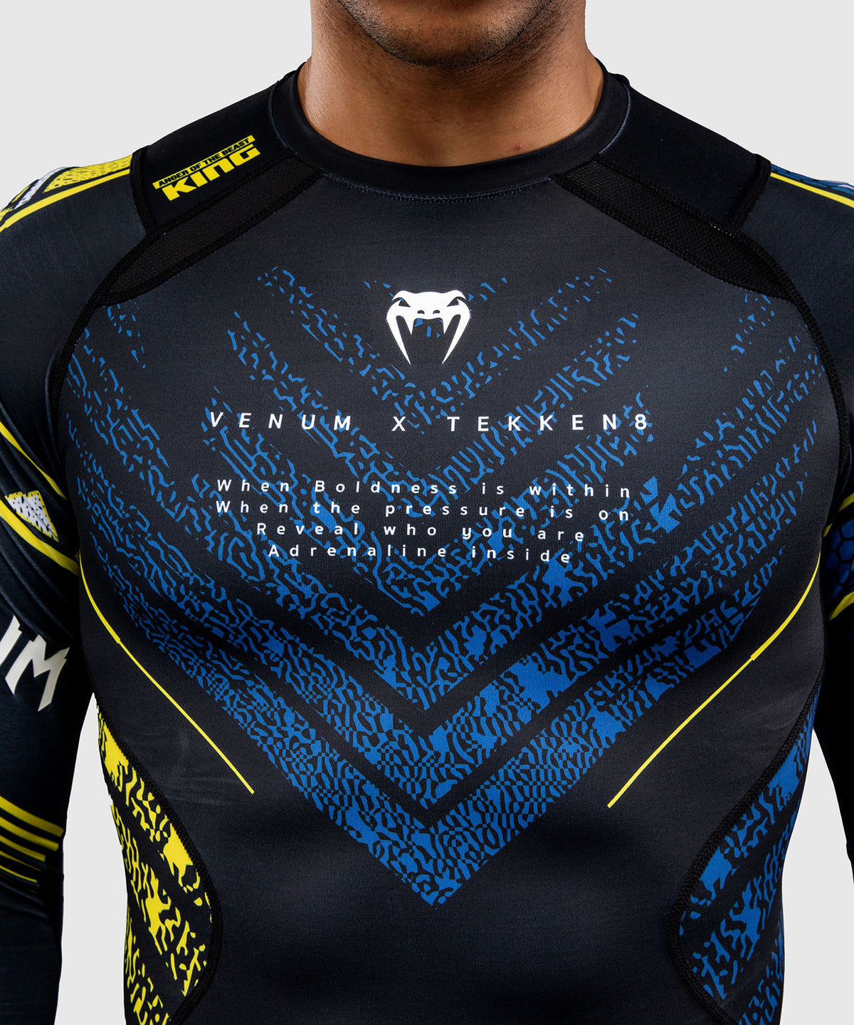 Venum x TEKKEN 8 Rashguard Manga Larga King - Negro/Amarillo