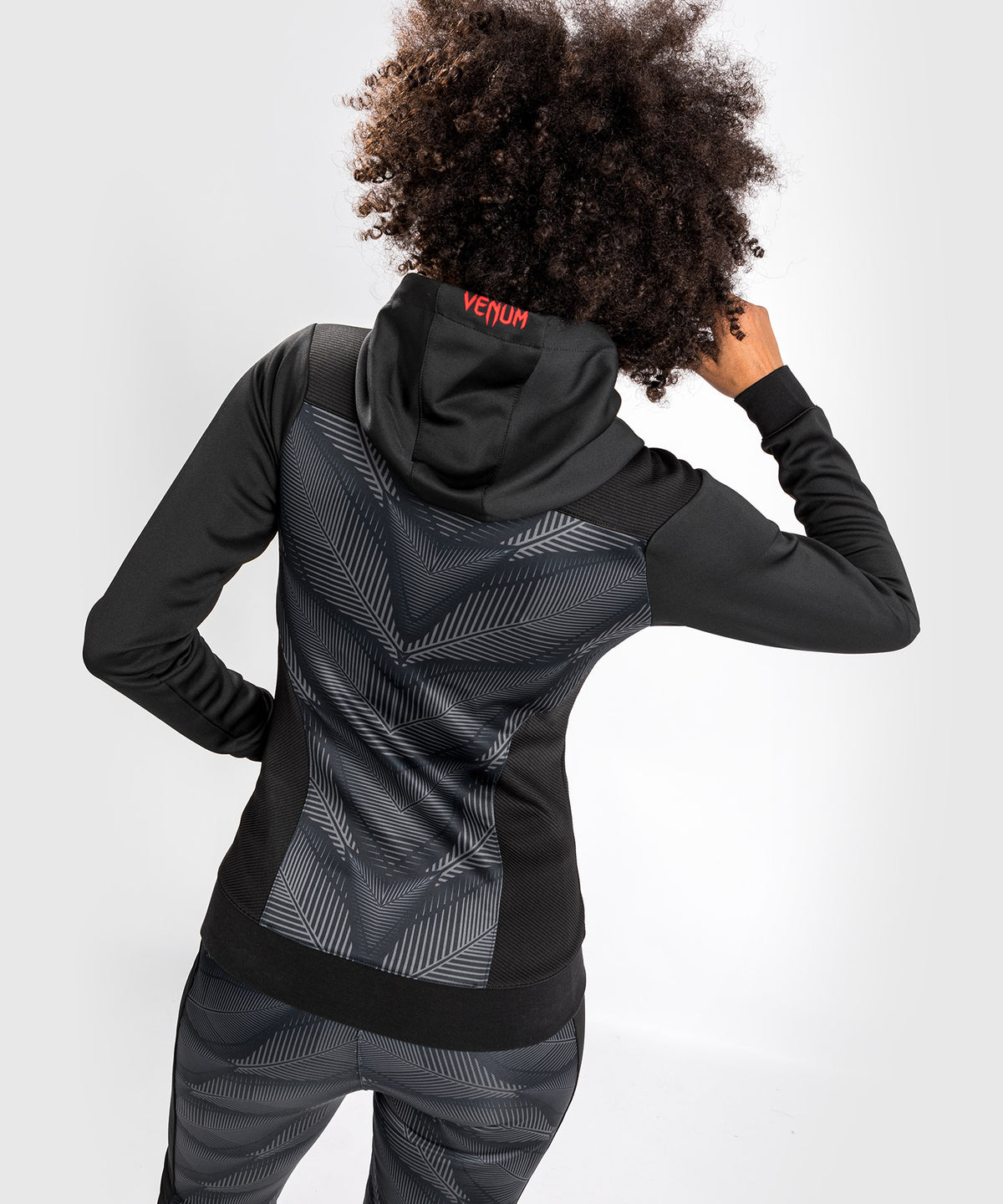 Sudadera con capucha Venum Phantom - Para mujer - Negro/Rojo