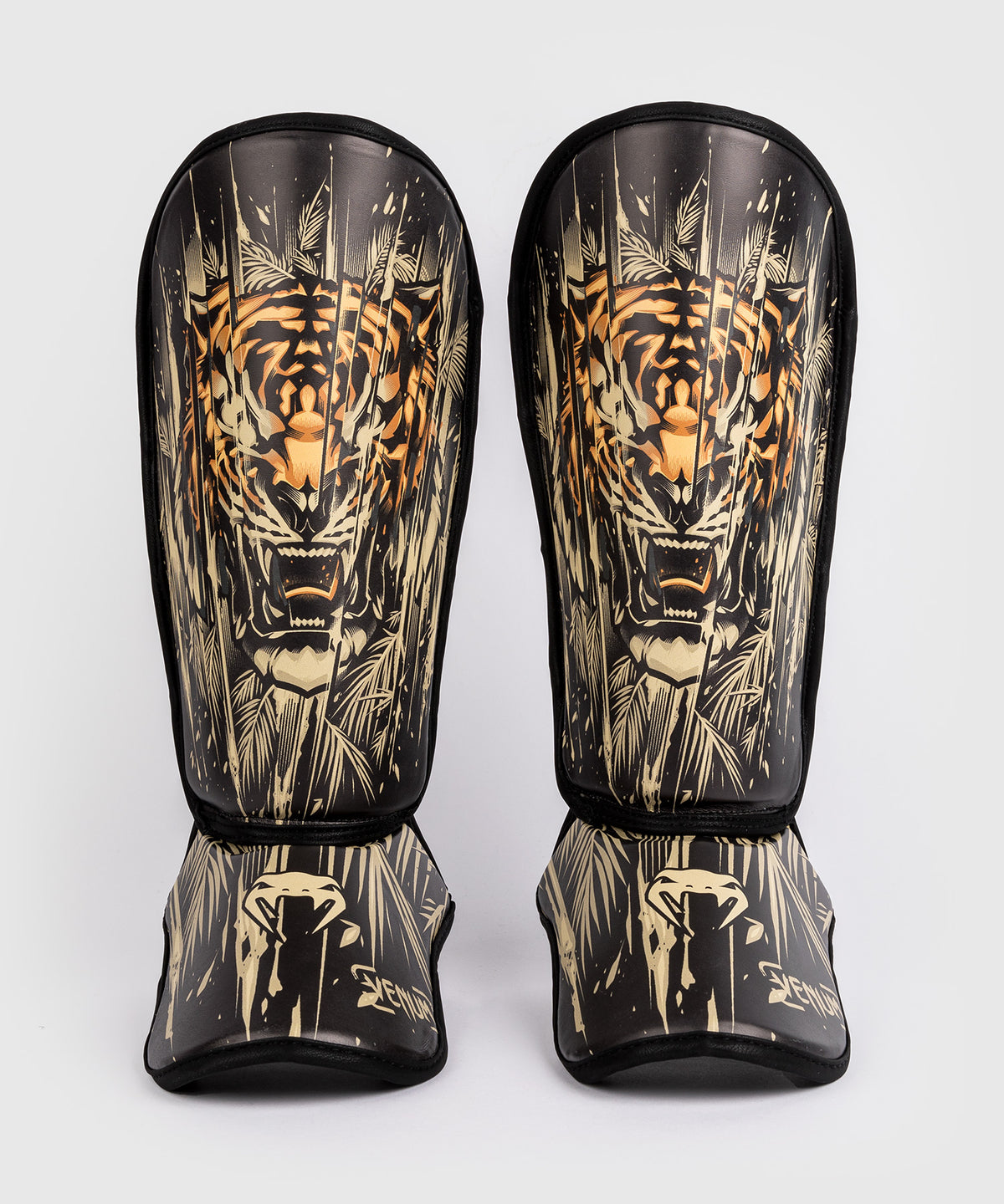 Venum Tiger Kinder Schienbeinschoner - Schwarz/Neon Orange