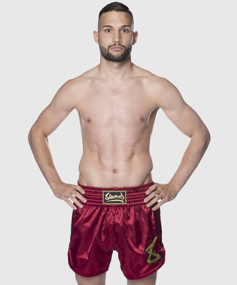 8 Weapons Strike Pantaloncini da Muay Thai - Marrone/Oro