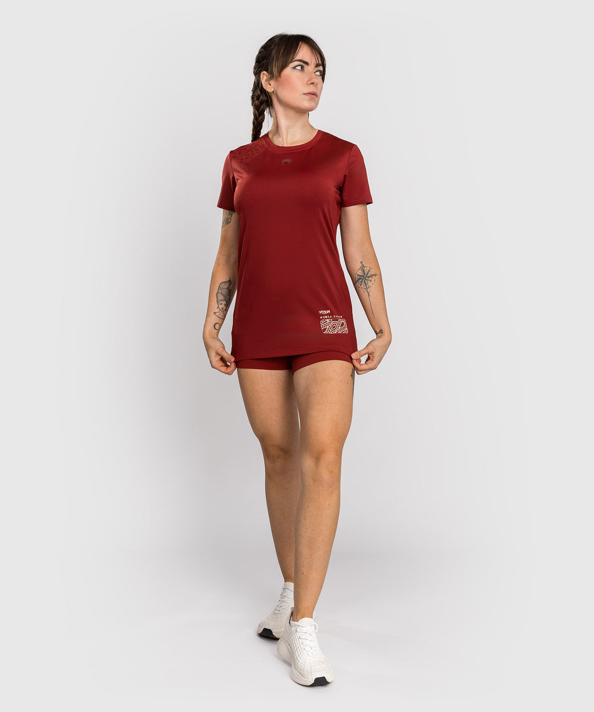 Venum Serpenti Camiseta Dry-Tech para Mujer – Burdeos/Marfil