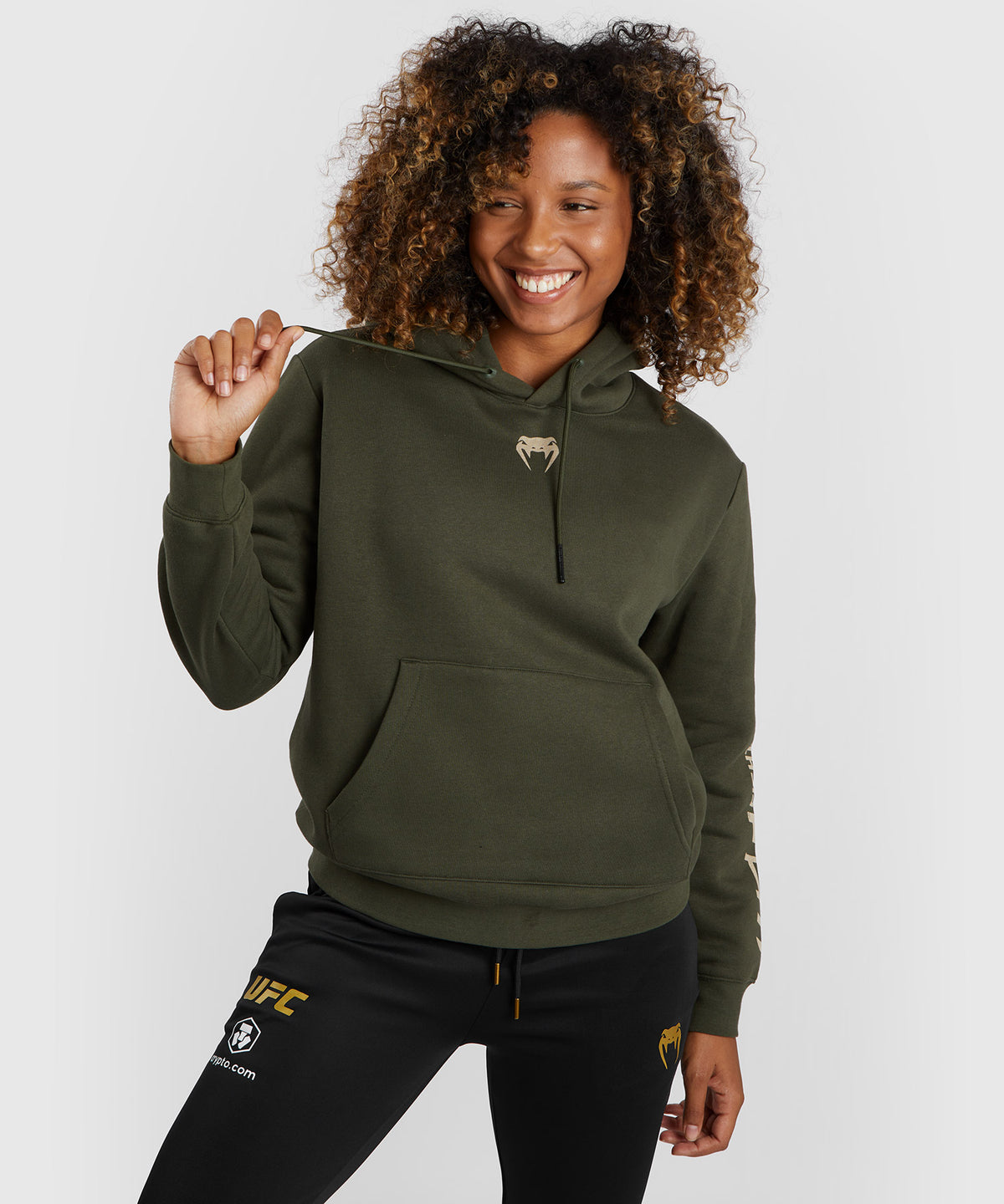 UFC Adrenaline by Venum Fight Week Felpa con cappuccio da Donna - Khaki