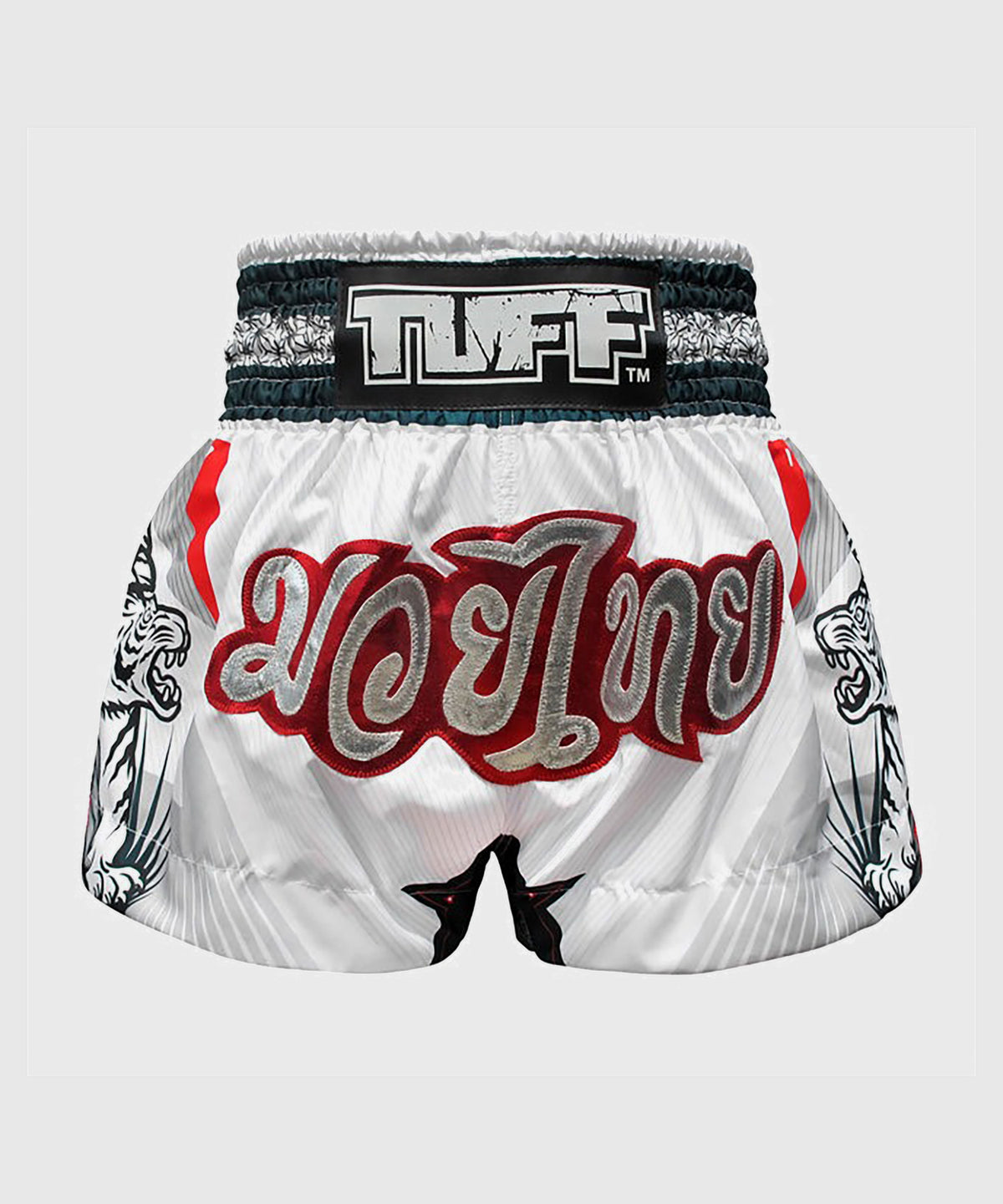 Short de Muay Thai Tuff White Tiger - Blanc