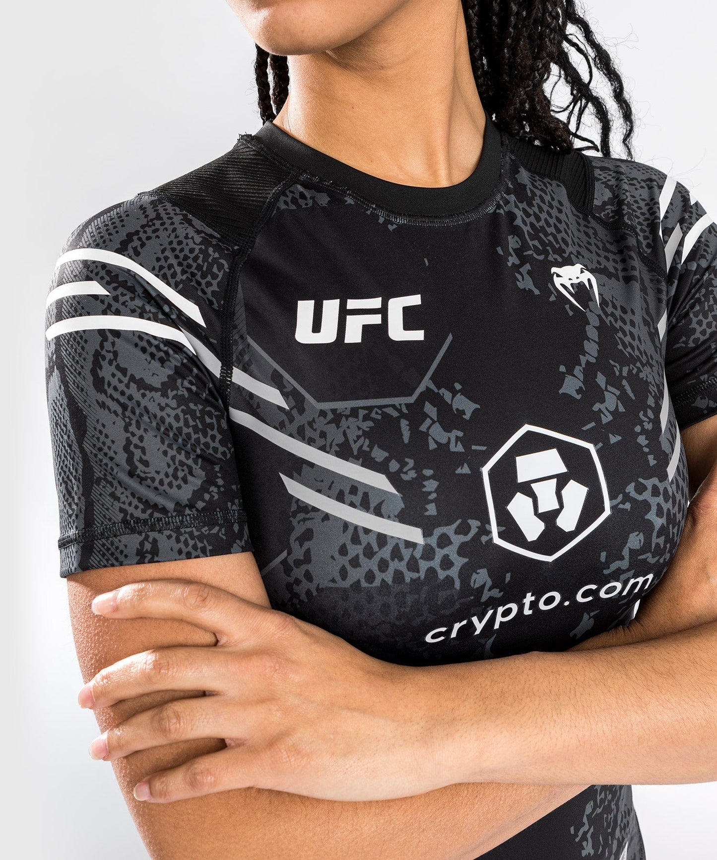 Rashguard à manches courtes pour Femmes UFC Adrenaline by Venum Authentic Fight Night - Noir