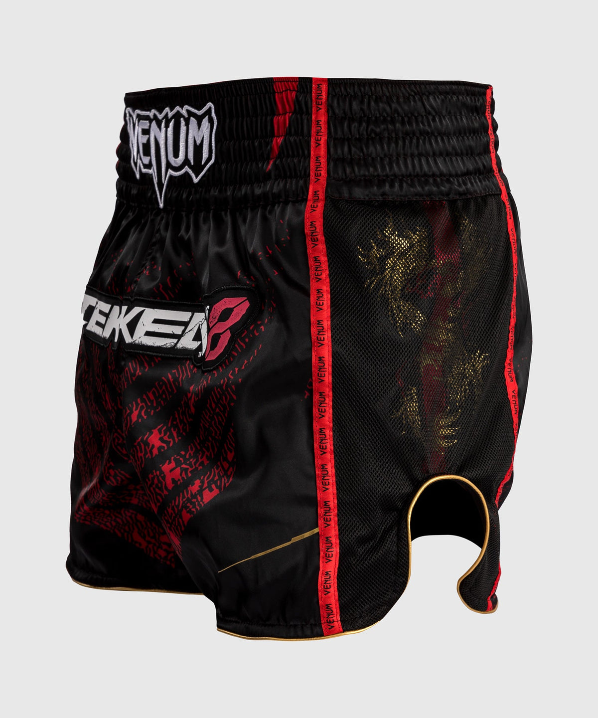 Venum x TEKKEN 8 Marshall Law Pantaloncini da Muay Thai - Nero/Rosso/Oro