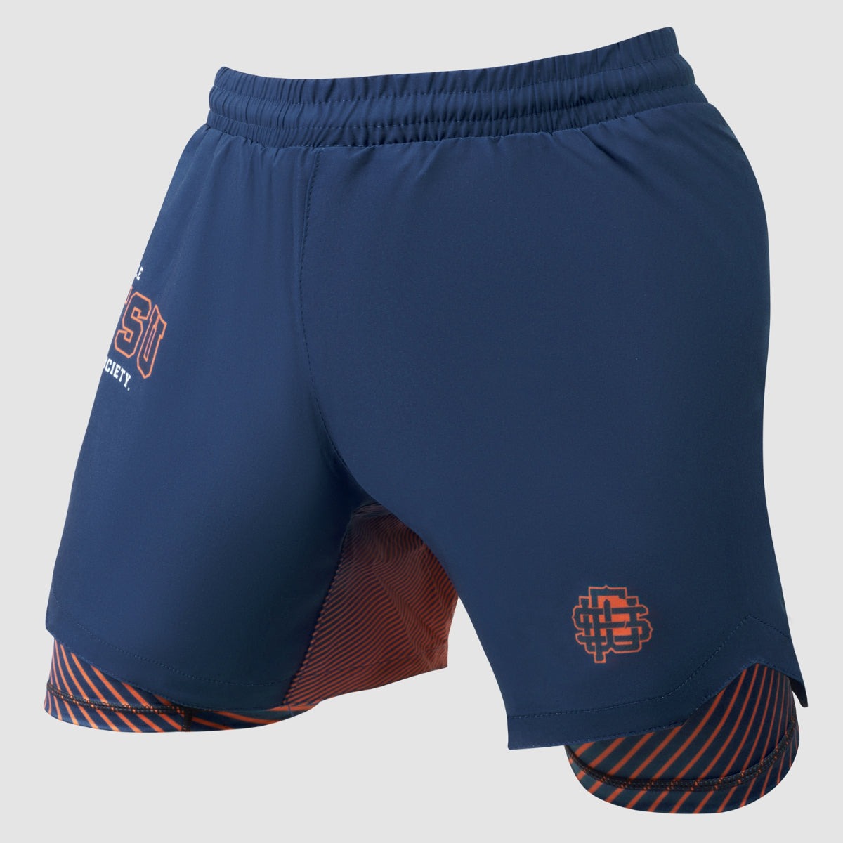 Fumetsu Dual Layer Varsity Fight Shorts - Navy Blue