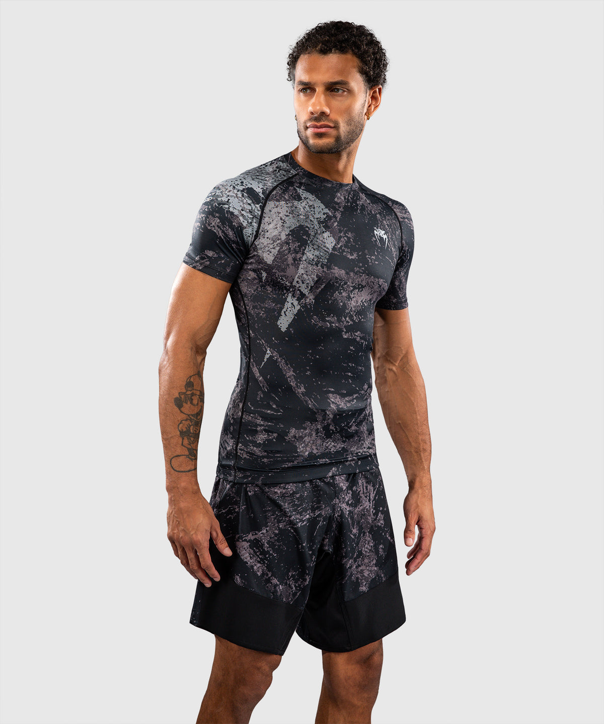 Rashguard à Manches Courtes Venum Rage & Workout - Noir/Gris