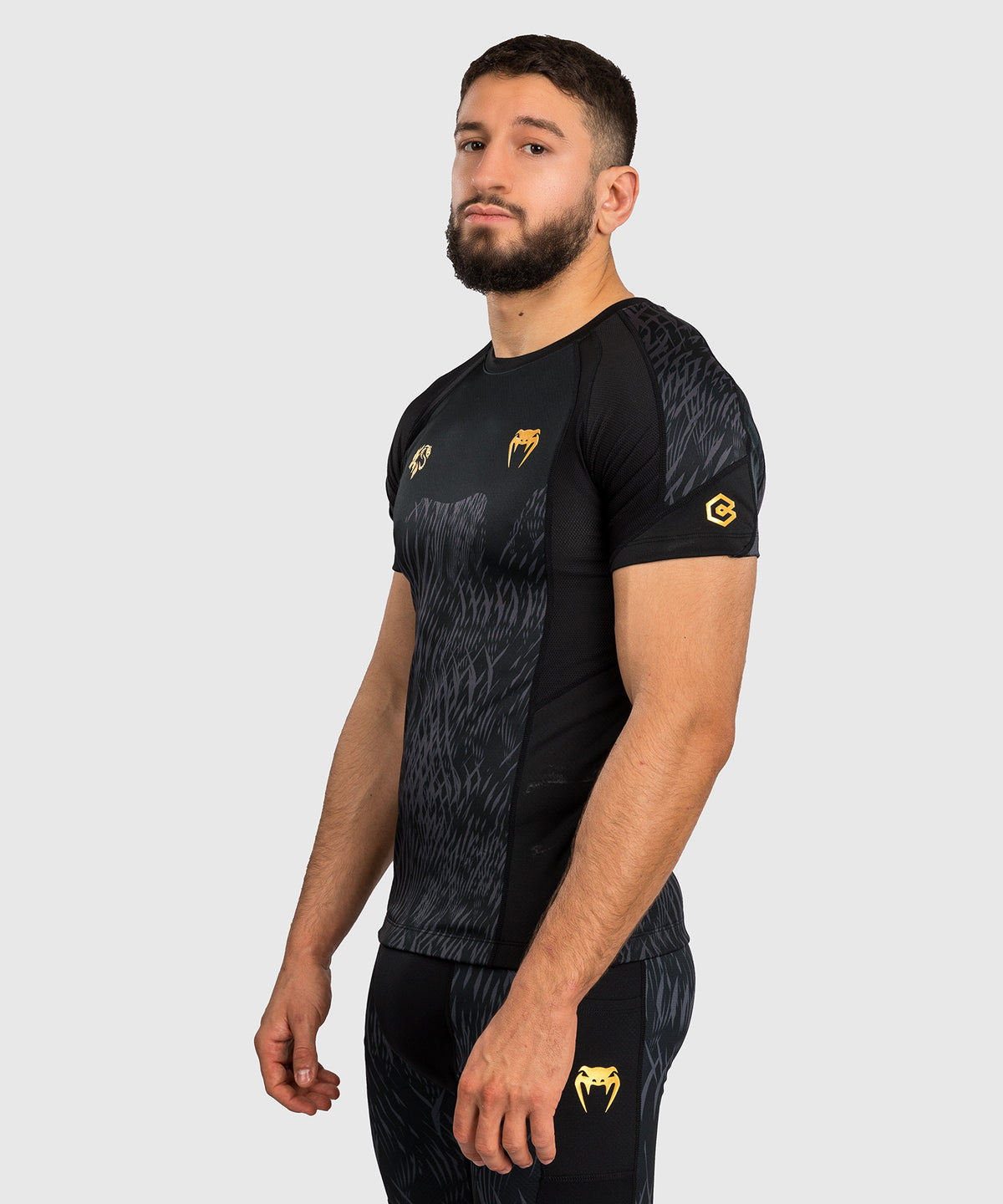 Venum x Chimaev Rashguard de Manga Corta  - Negro/Gris