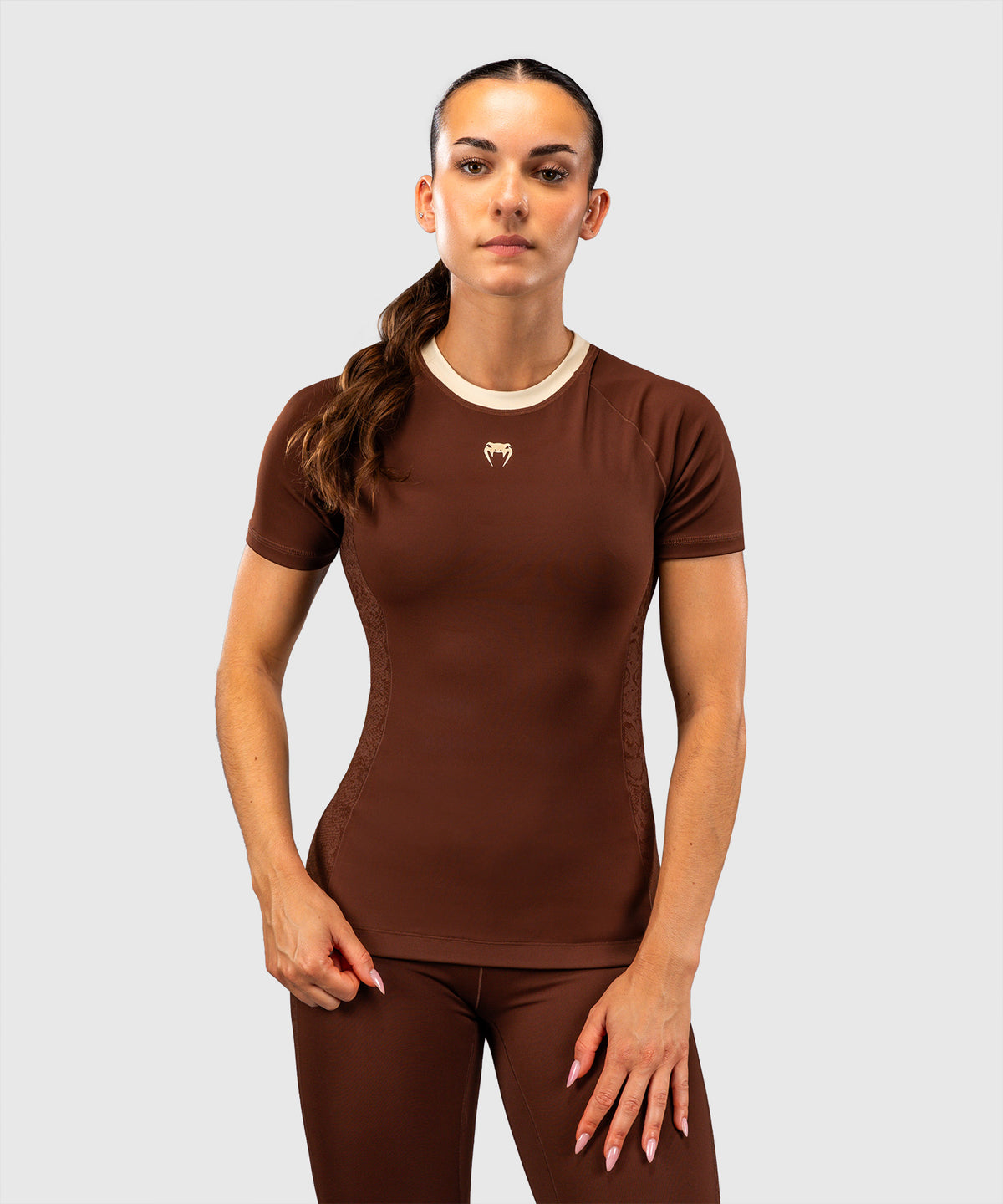 Venum Viper Rashguard de manga corta para mujer - Marrón