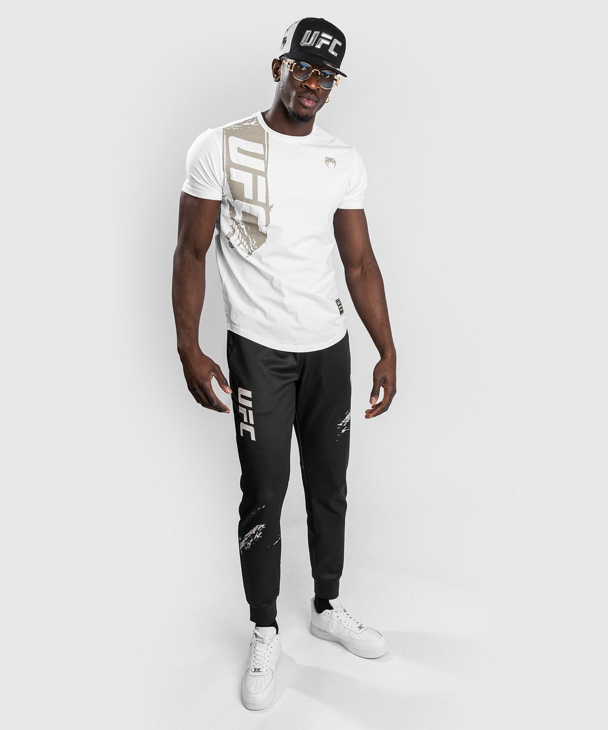 UFC T-Shirt Venum Authentic Fight Week 2.0 - Short Machetes - White/Sand