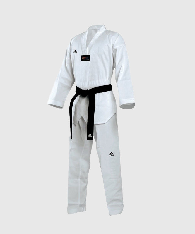 Adidas Champion II Taekwondo Dobok - Colletto Bianco - Bianco