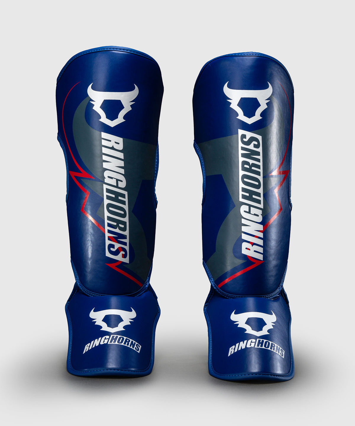 Protège-tibias Ringhorns Charger by Venum – Bleu Marine/Rouge