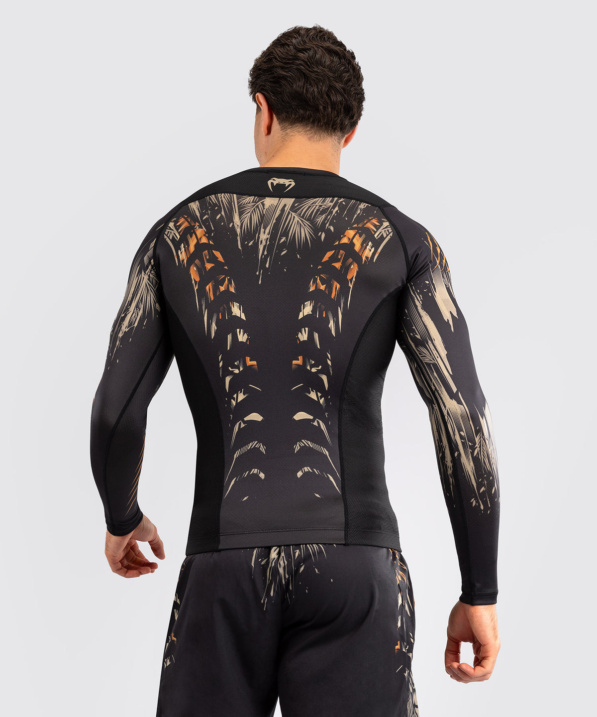 Venum Tiger Rashguard a Maniche Lunghe - Nero/Arancione Neon