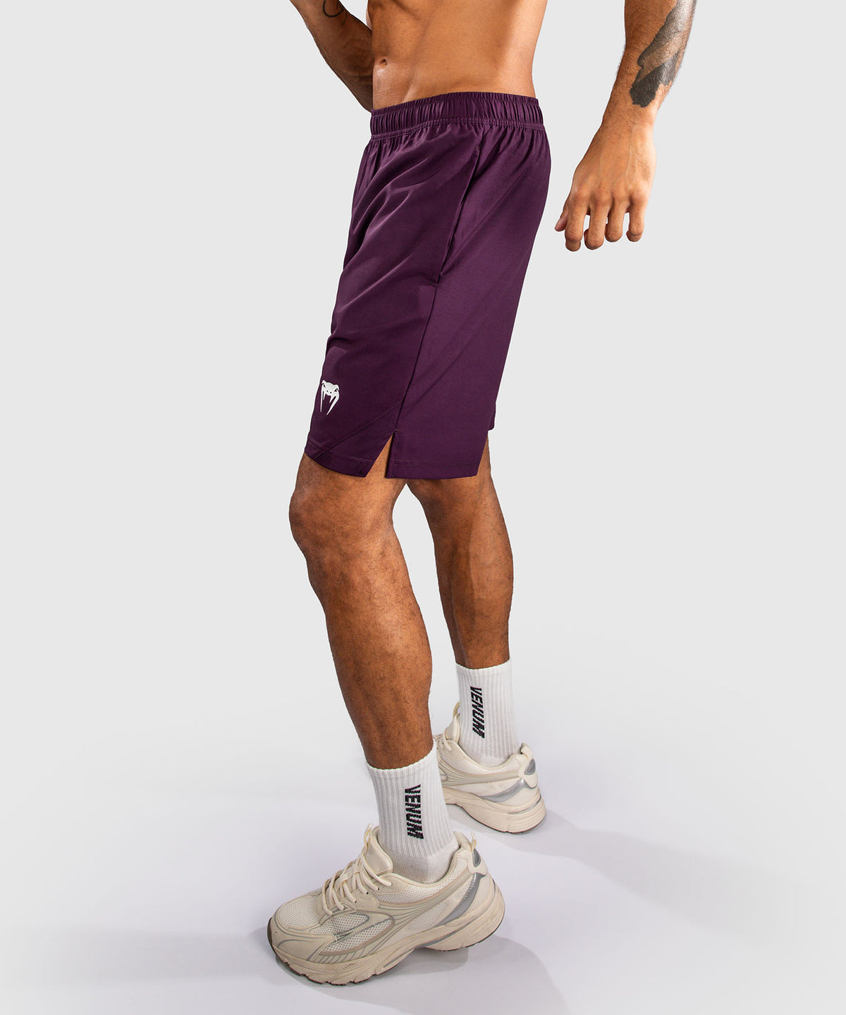 Venum Contender Training Shorts - Dark Purple/ White
