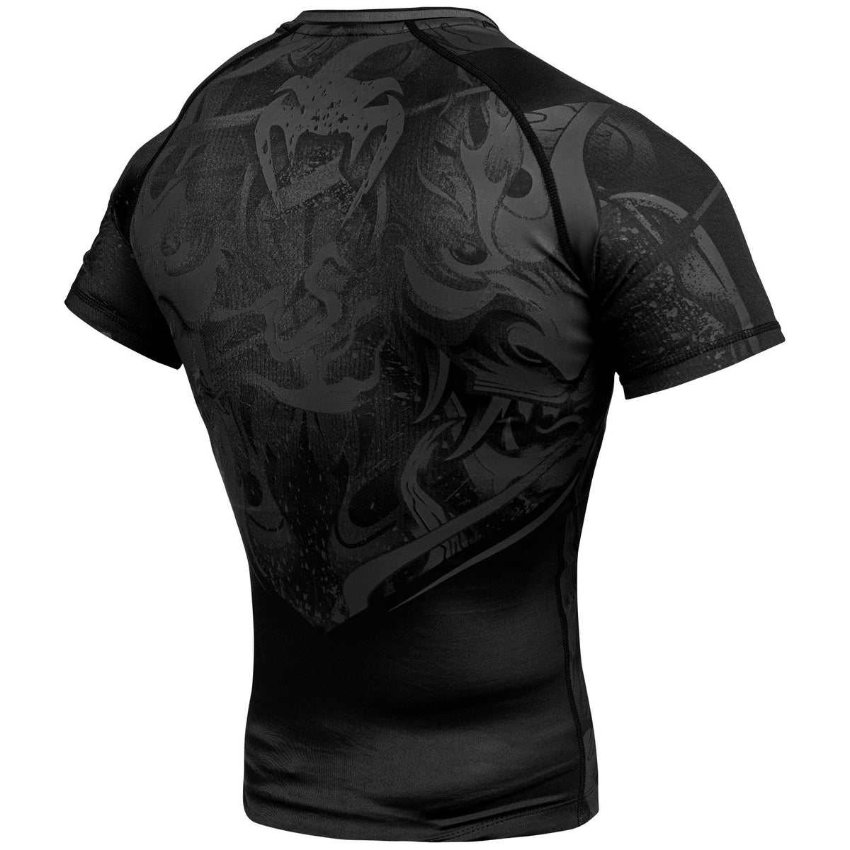 Venum Devil Rashguard -  kurze Ärmel - Schwarz/Schwarz