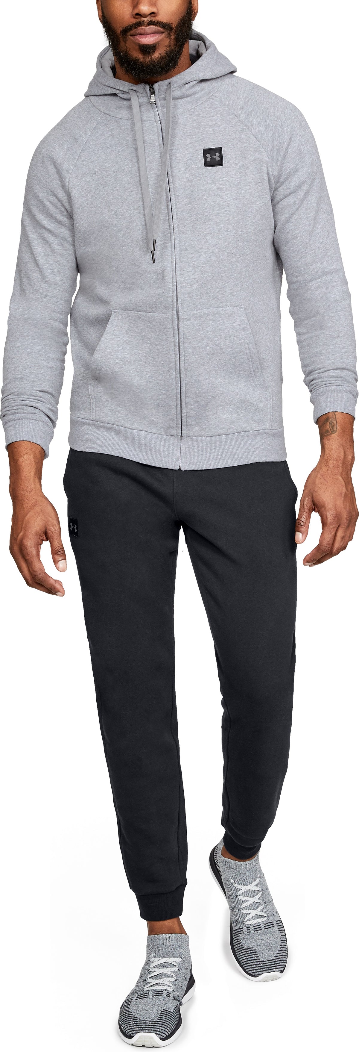 Under Armour Rival Fleece Fz Felpa con Cappuccio – Grigio