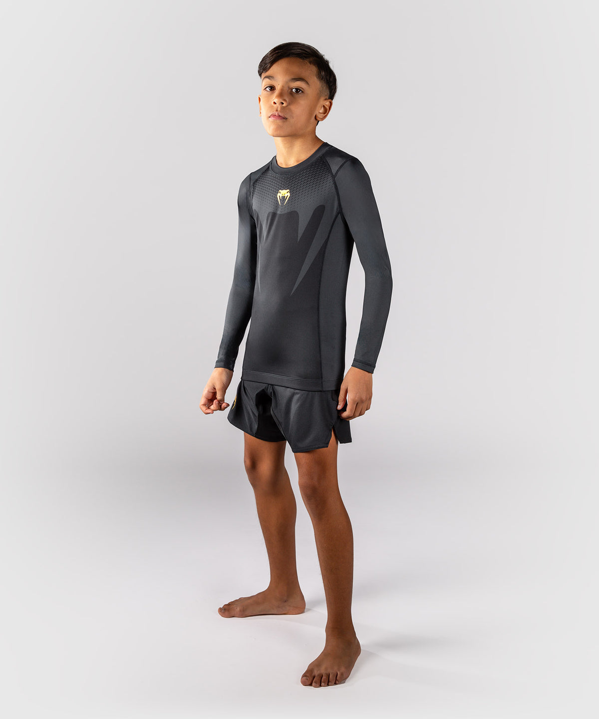 Venum Attack Langarm-Rashguard für Kinder - Schwarz/Gold