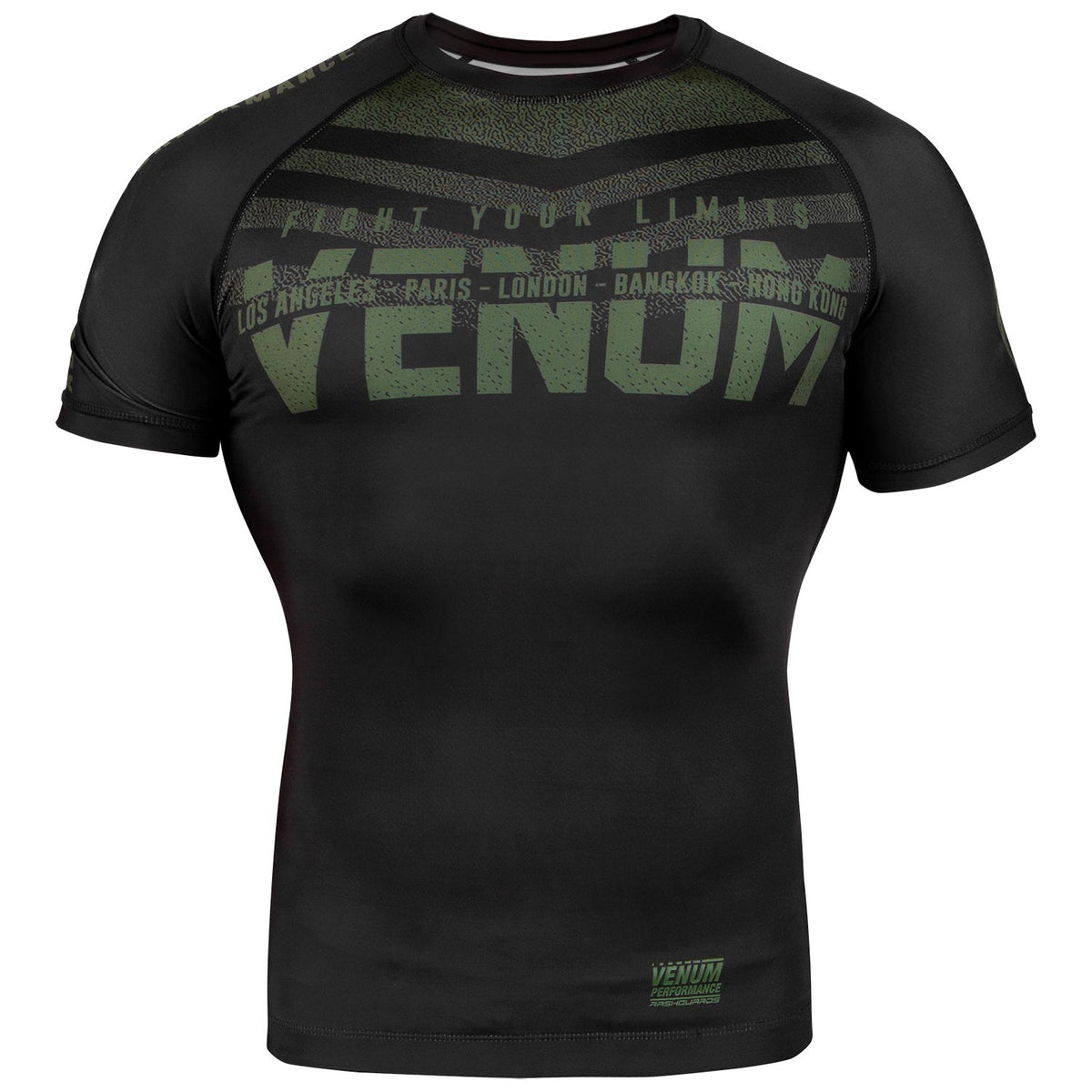 Rashguard Venum Signature - Manches courtes - Noir/Kaki - Exclusivité