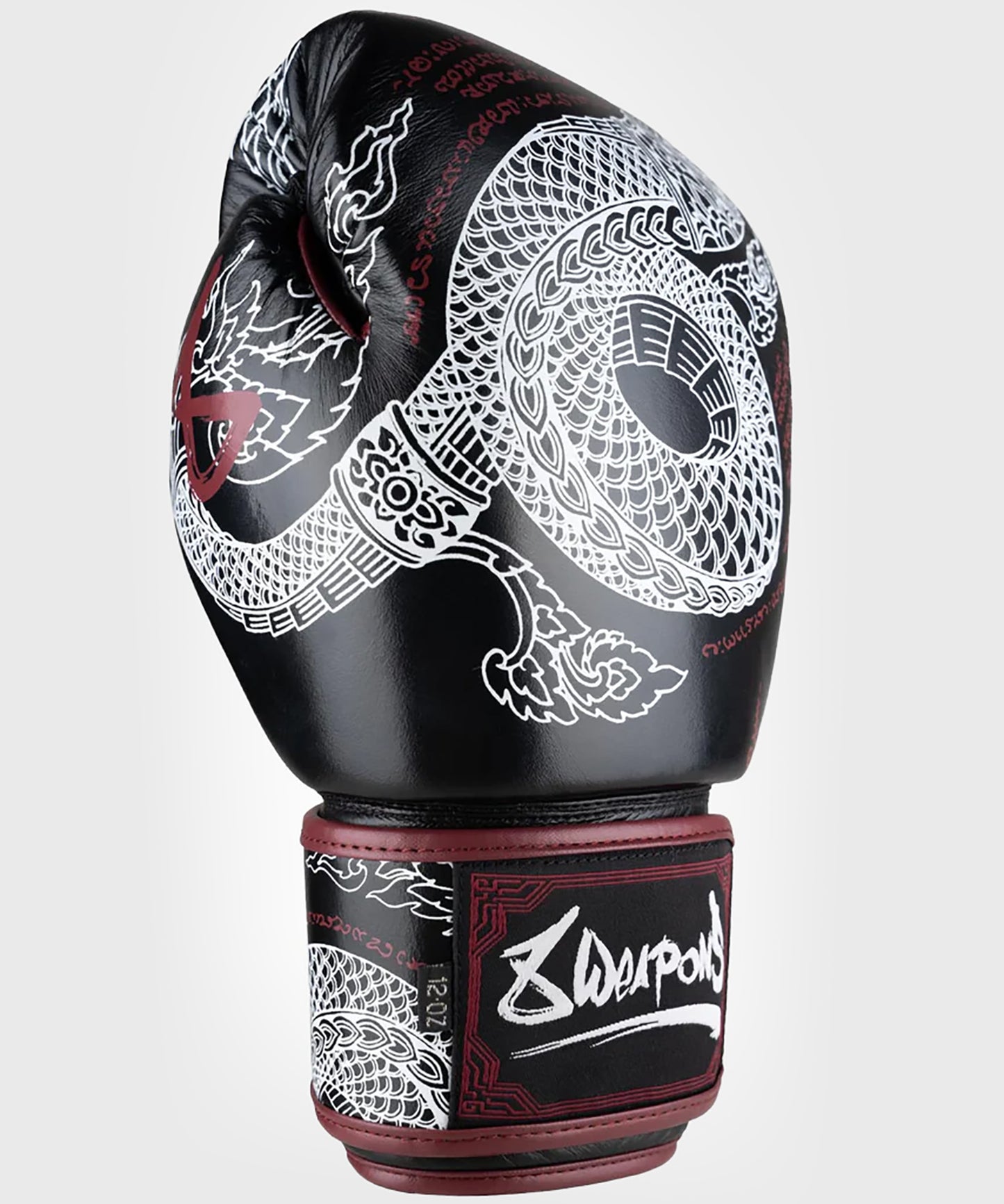 8 Weapons Sak Yant Naga Guantoni da Boxe - Nero/Marrone