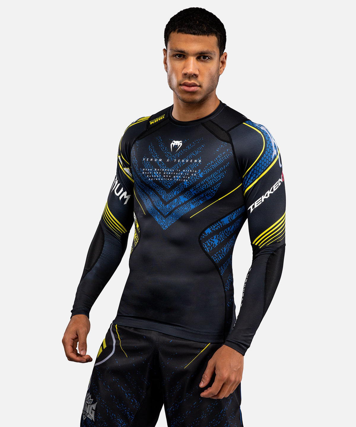 Venum x TEKKEN 8 Rashguard Manga Larga King - Negro/Amarillo