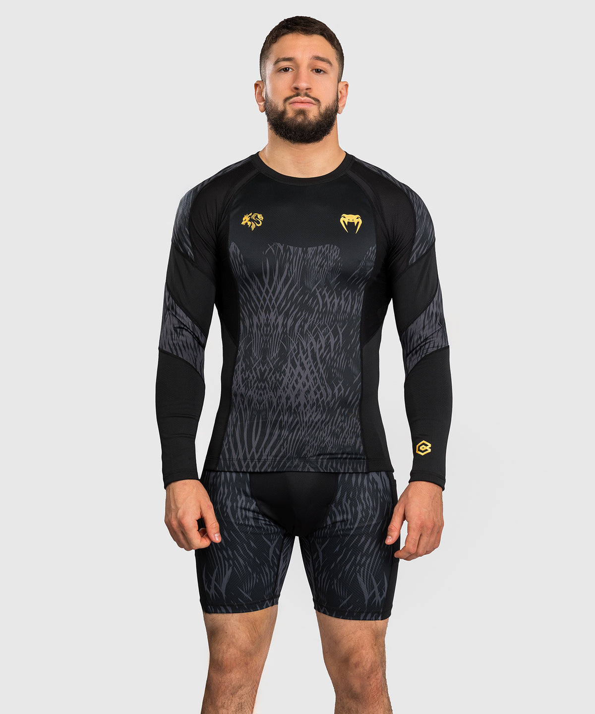 Rashguard à manches longues Venum x Chimaev - Noir/Gris
