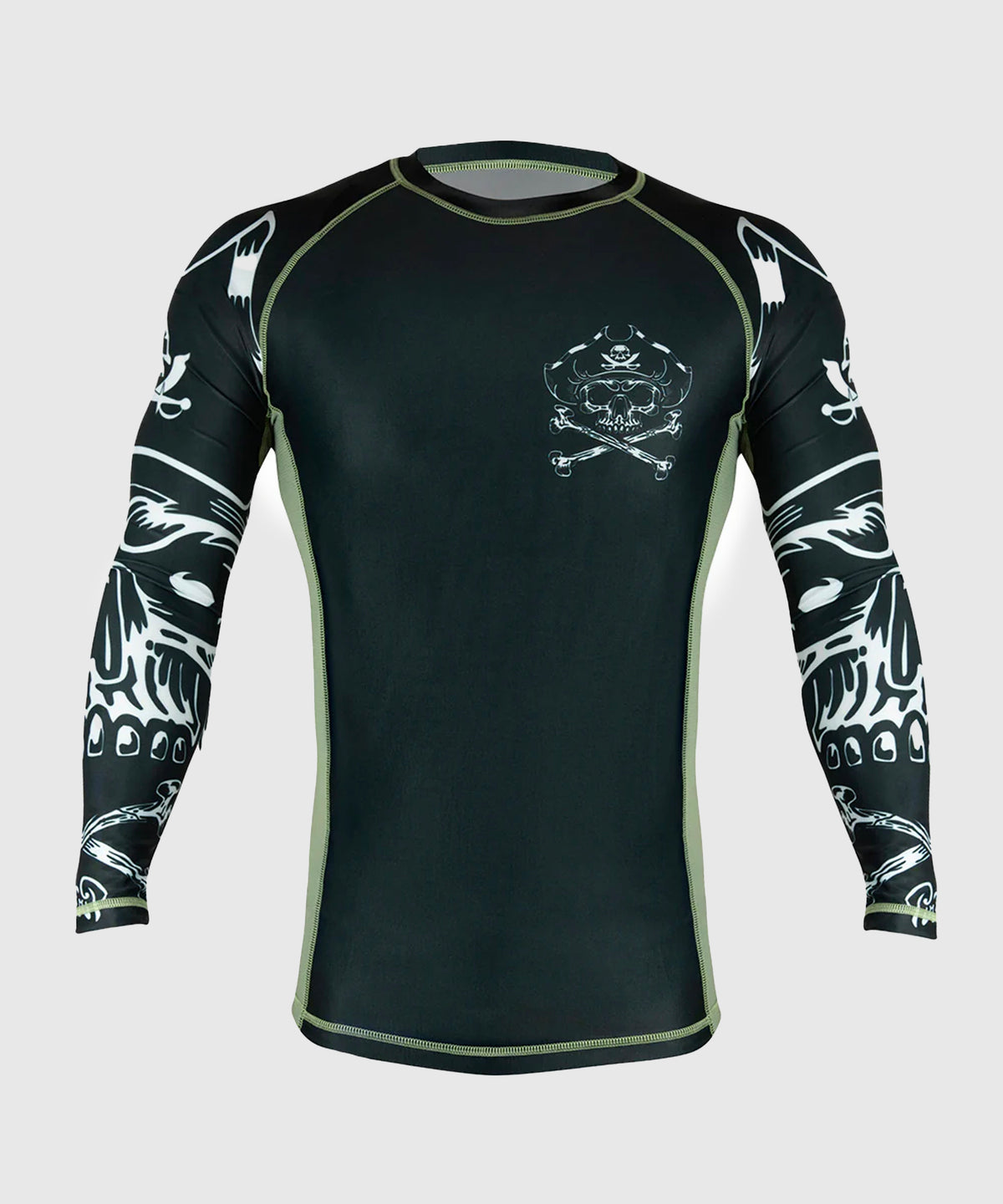 Rashguard À Manches Longues Pride Or Die Pirate V2 - Noir/Beige
