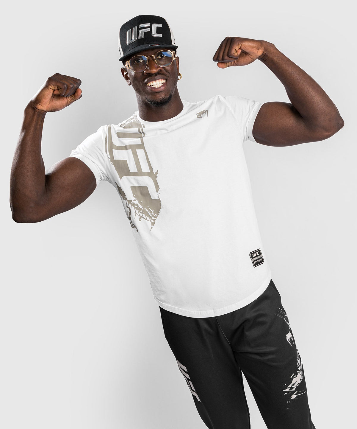 UFC T-Shirt Venum Authentic Fight Week 2.0 - Short Machetes - White/Sand