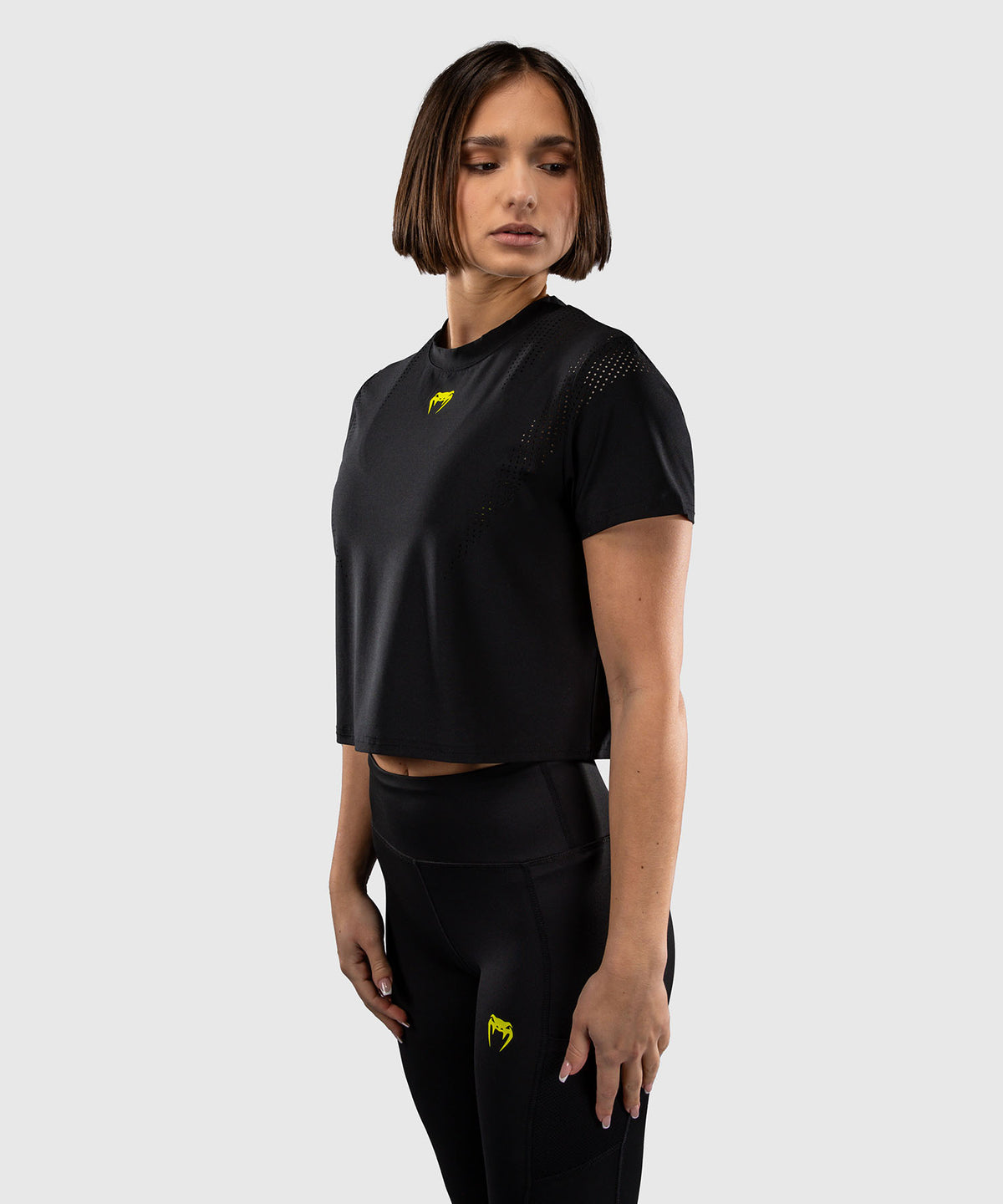 Venum Lazer Women's Dry Tech T-Shirt - Black/Yellow