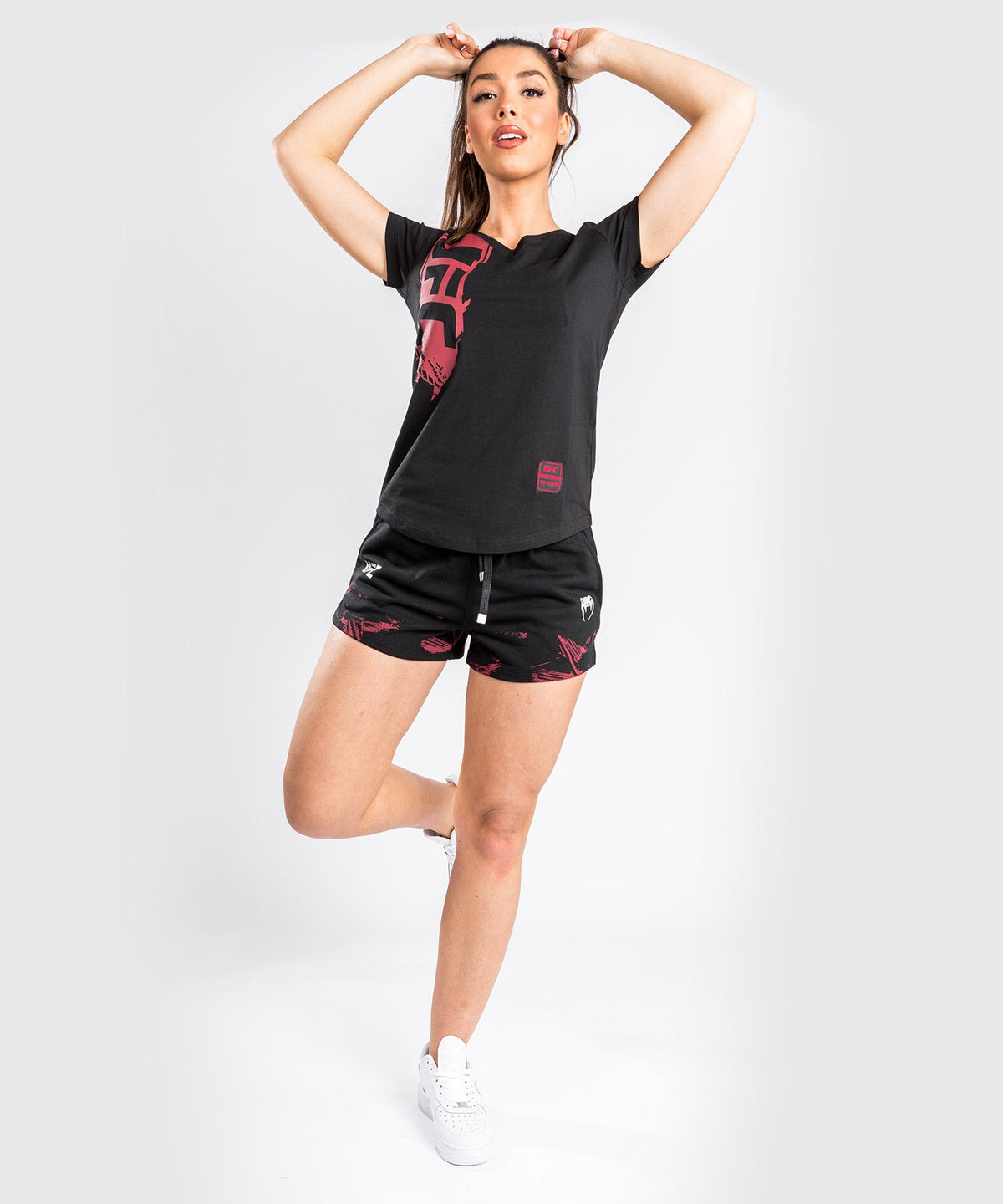 T-Shirt UFC Venum Authentic Fight Week 2.0 - Pour Femmes - Noir/Rouge