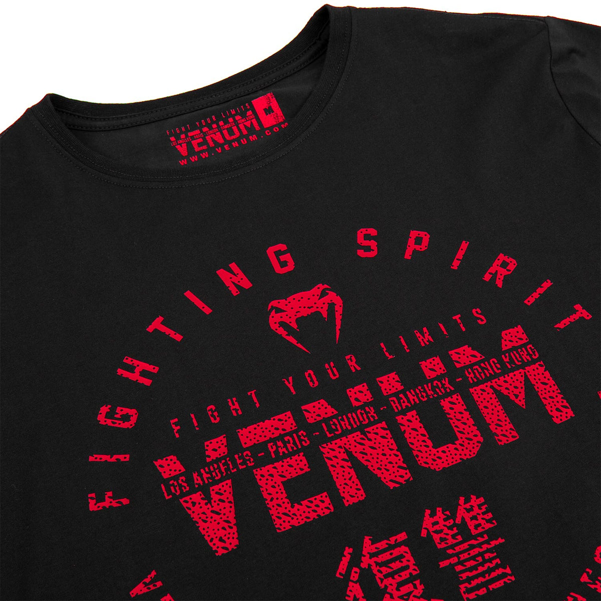 Camiseta Venum Signature Mangas Largas - Negro/Rojo