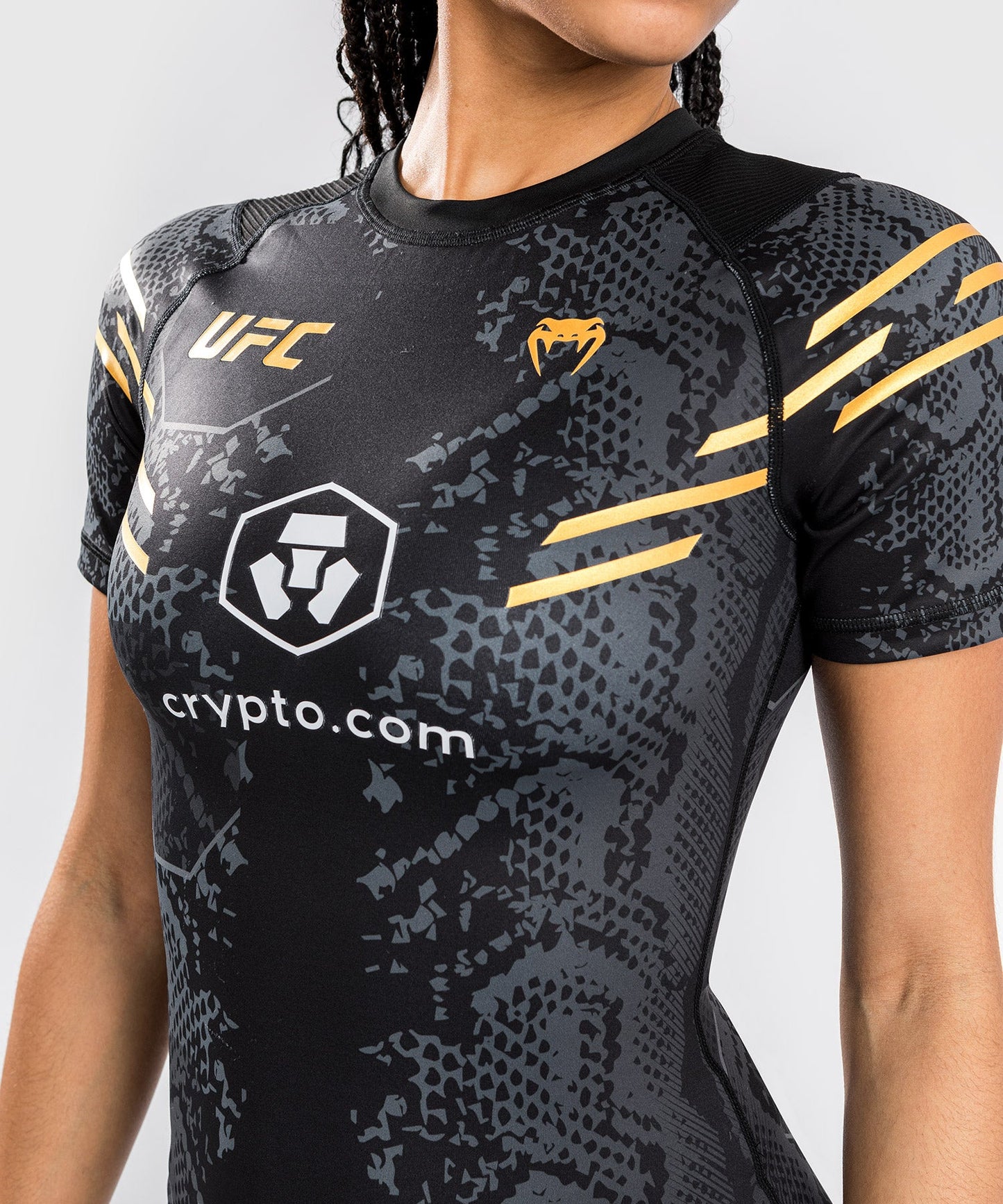 Rashguard à manches courtes pour Femmes UFC Adrenaline by Venum Authentic Fight Night - Champion