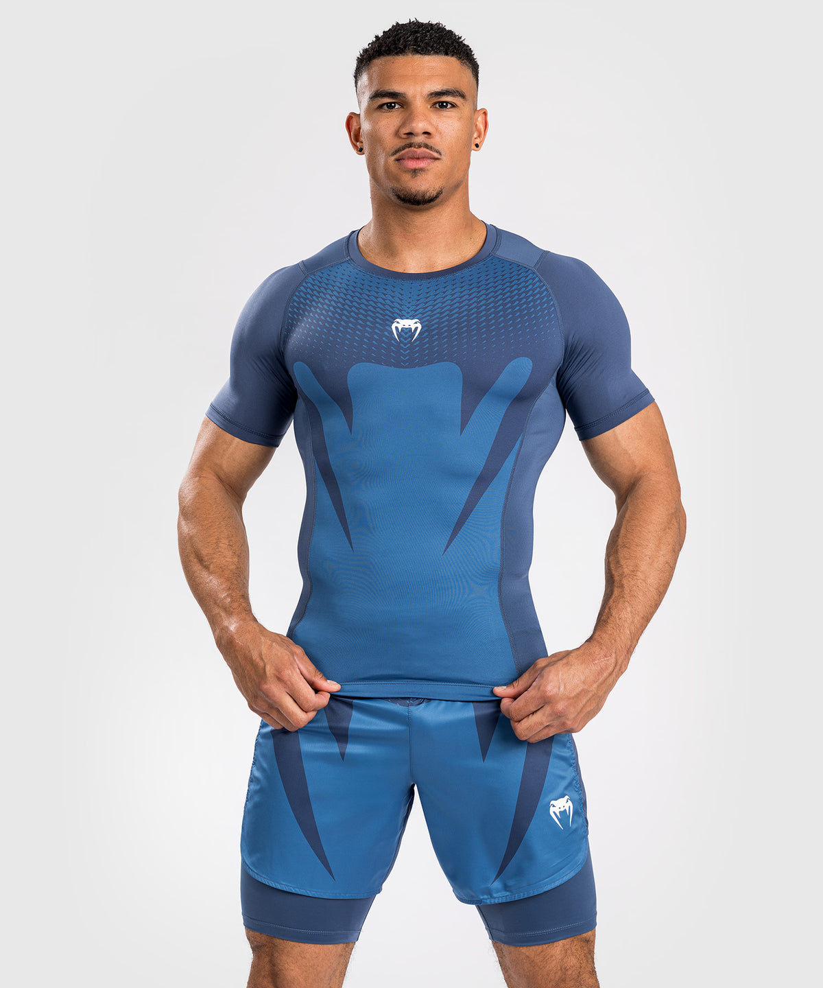 Venum Attack Rashguard a Maniche Corte da Uomo - Blu navy